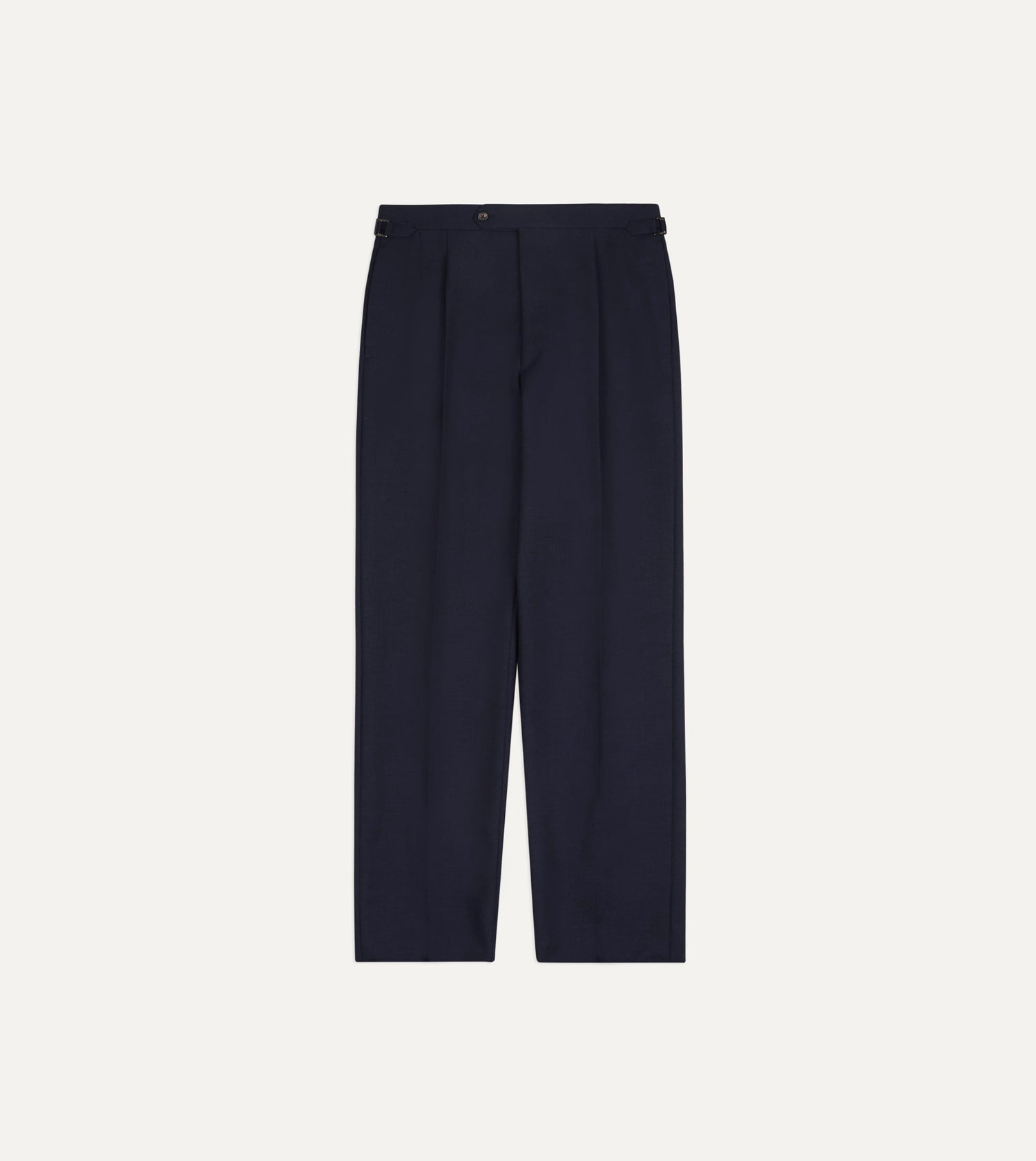 Navy Fresco® Wool Single-Pleat Trouser