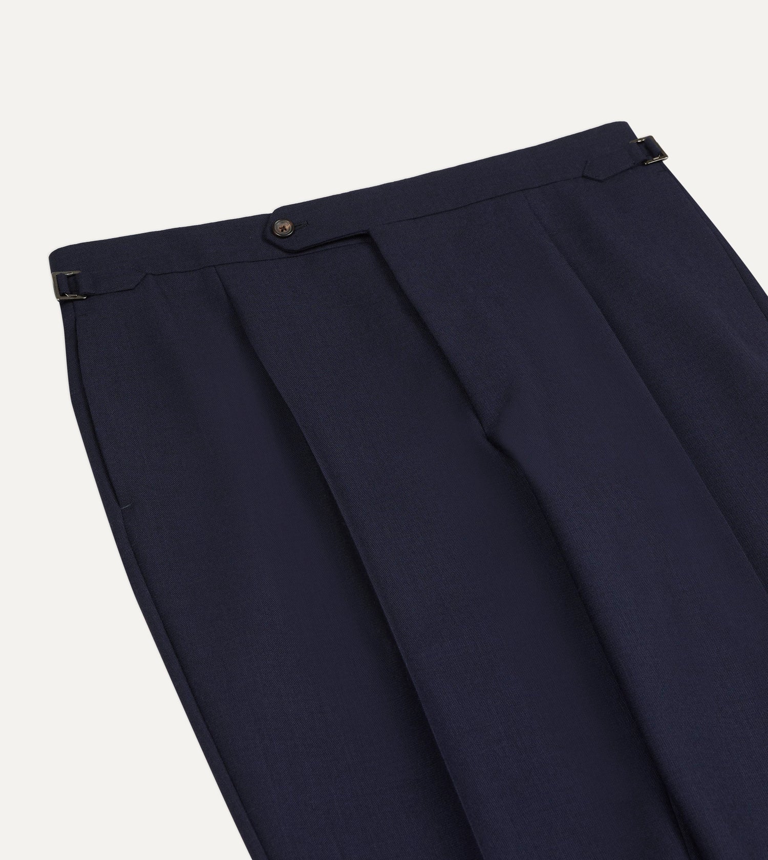 Navy Fresco® Wool Single-Pleat Trouser