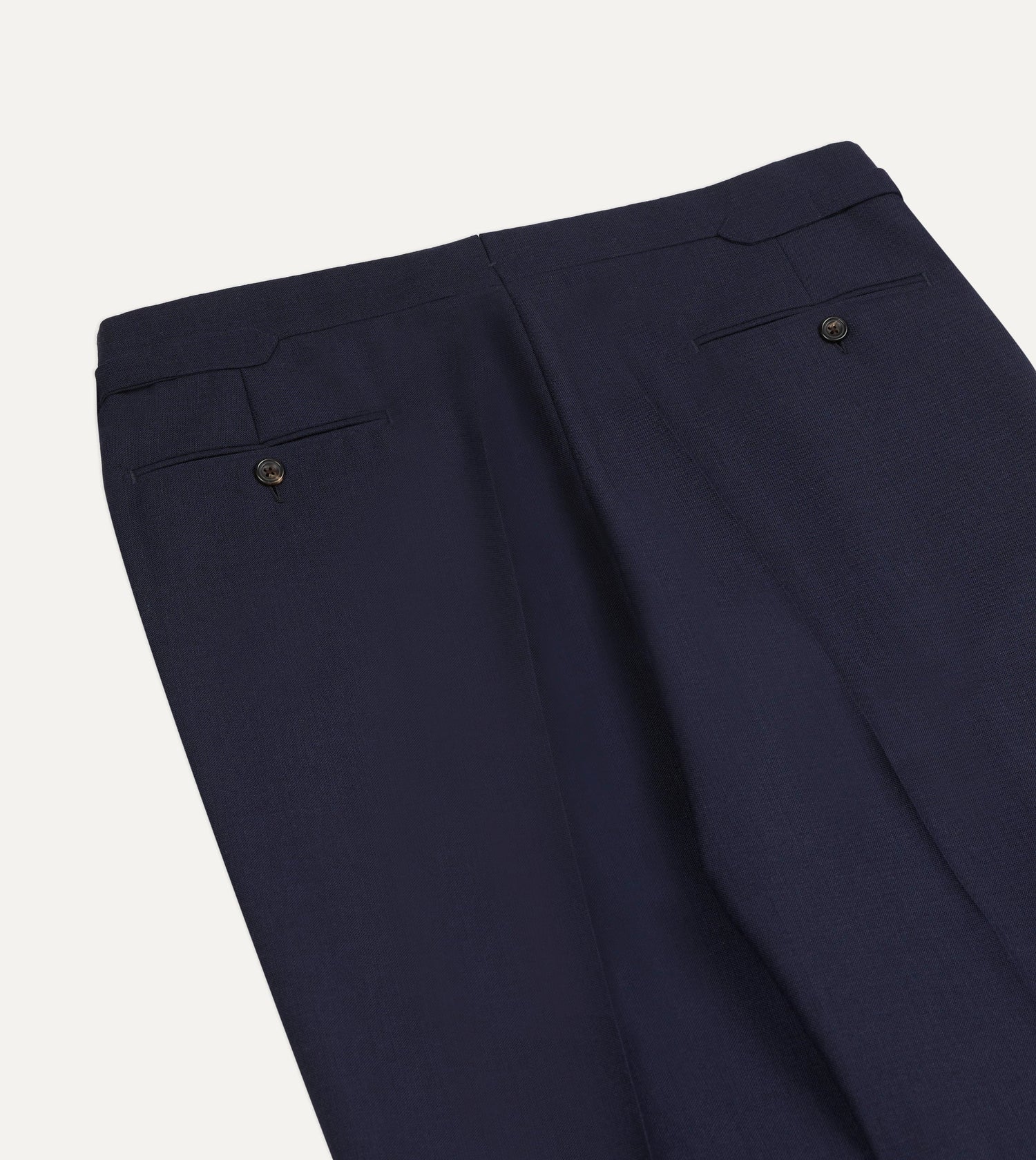 Navy Fresco® Wool Single-Pleat Trouser