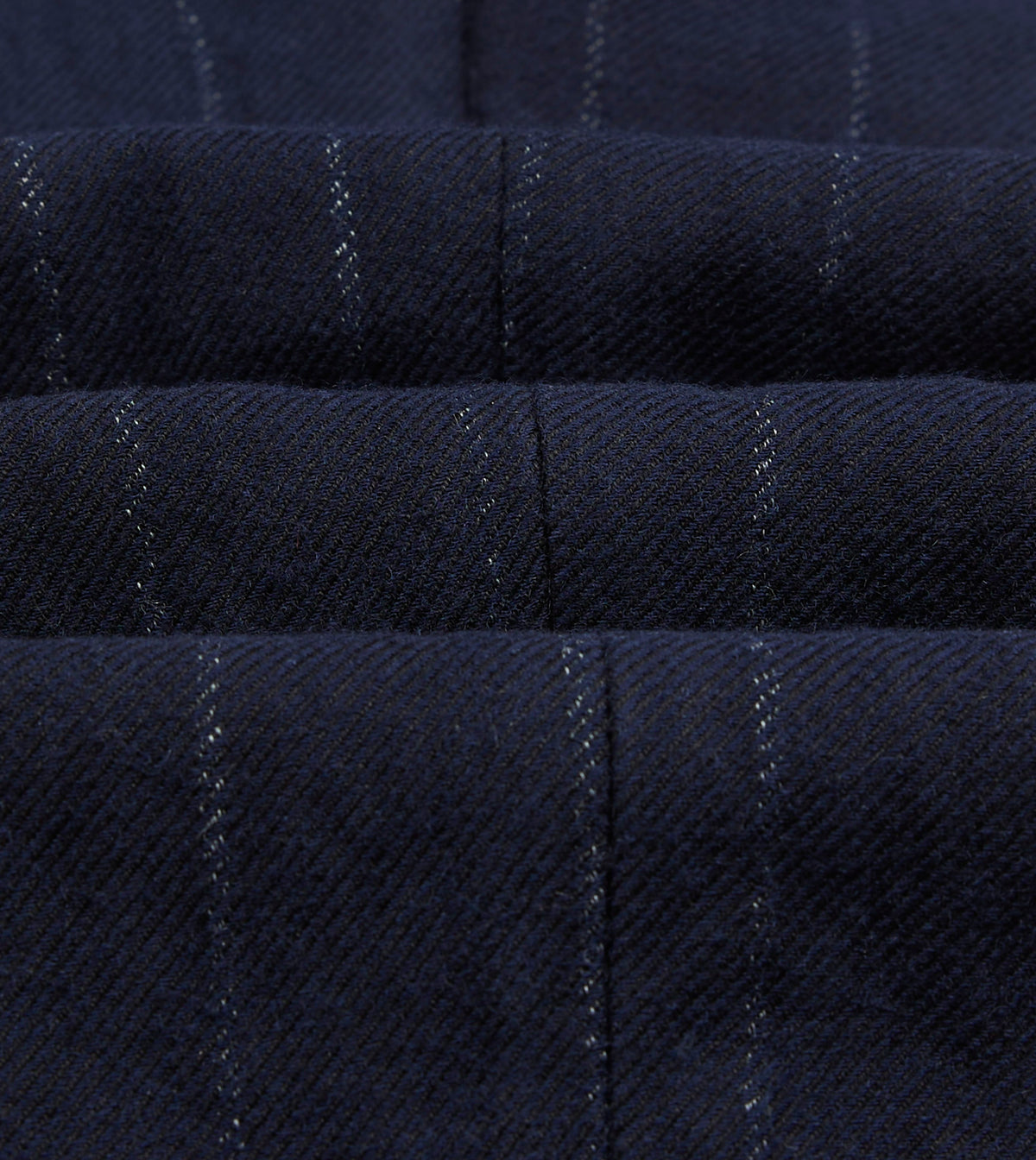 Navy Pinstripe Wool-Cotton Single Pleat Trouser