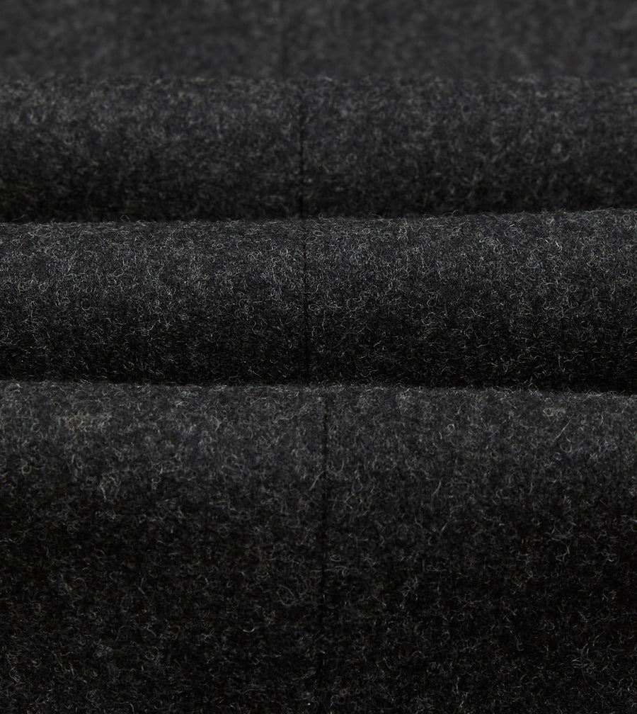 Charcoal Wool Flannel Single Pleat Trouser
