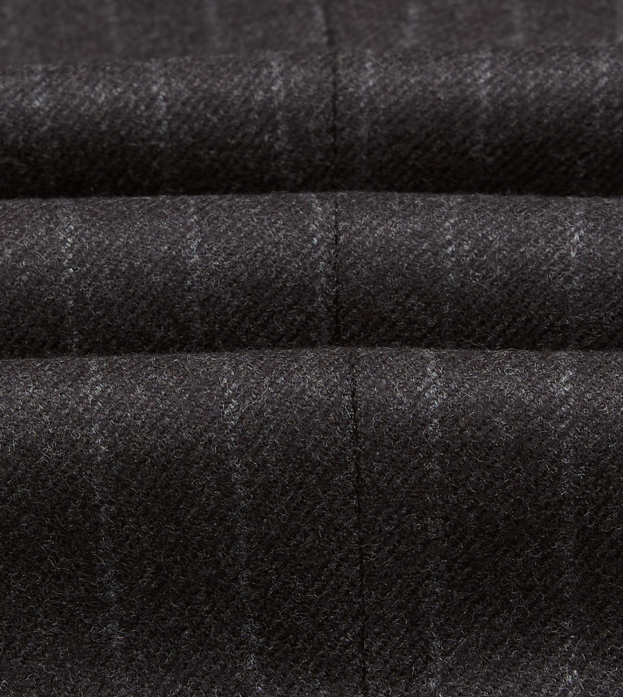 Charcoal Pinstripe Wool Flannel Single Pleat Trouser