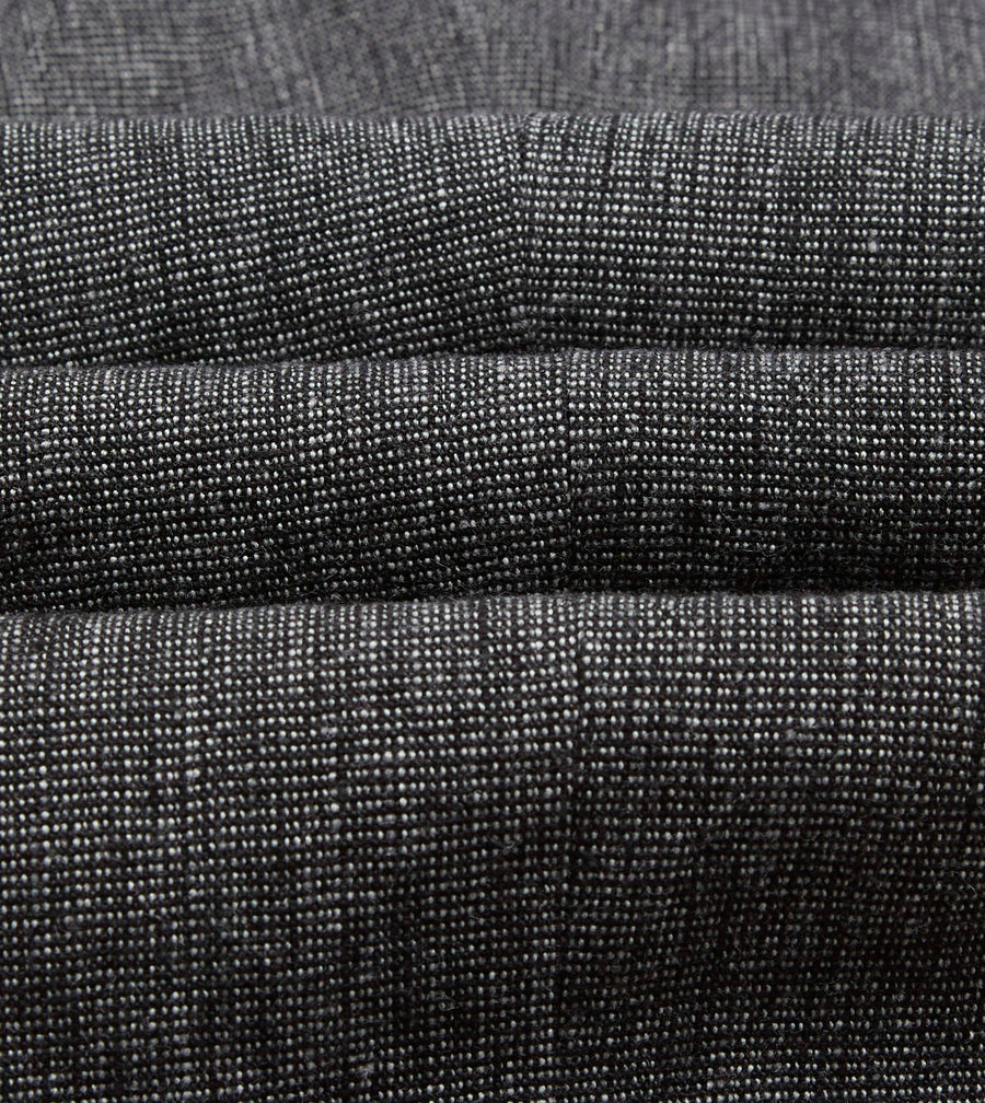 Grey Nailhead Linen-Wool Single Pleat Trouser