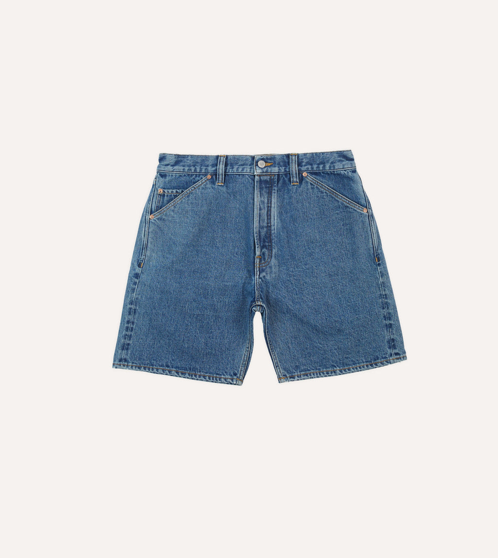 Stone Wash Selvedge Denim Five-Pocket Shorts – Drakes