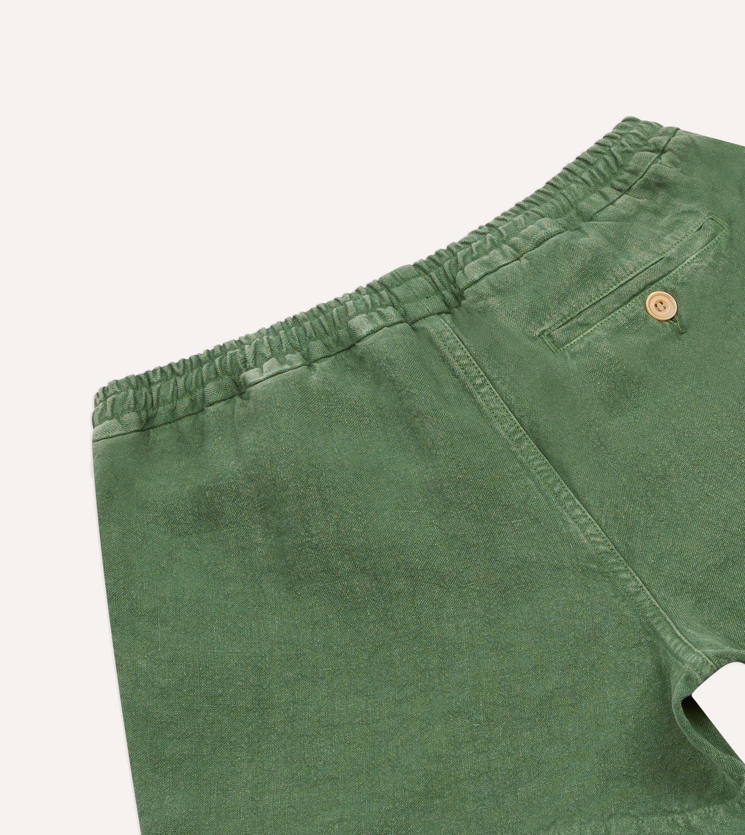 Green Linen Drawstring Shorts