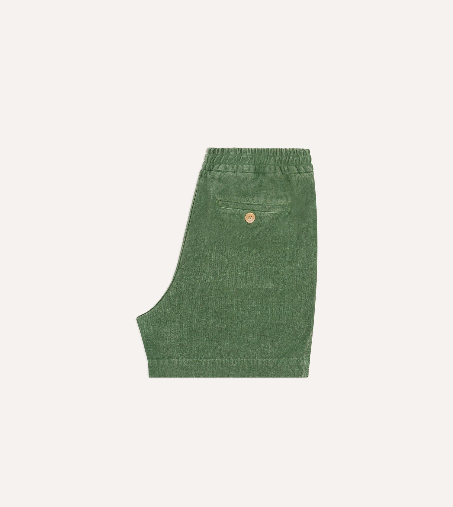 Green Linen Drawstring Shorts