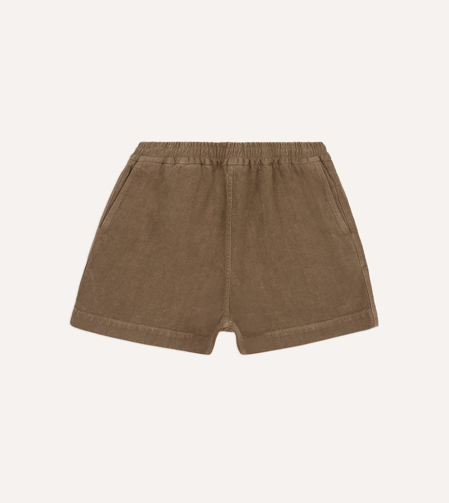 Brown Linen Drawstring Shorts