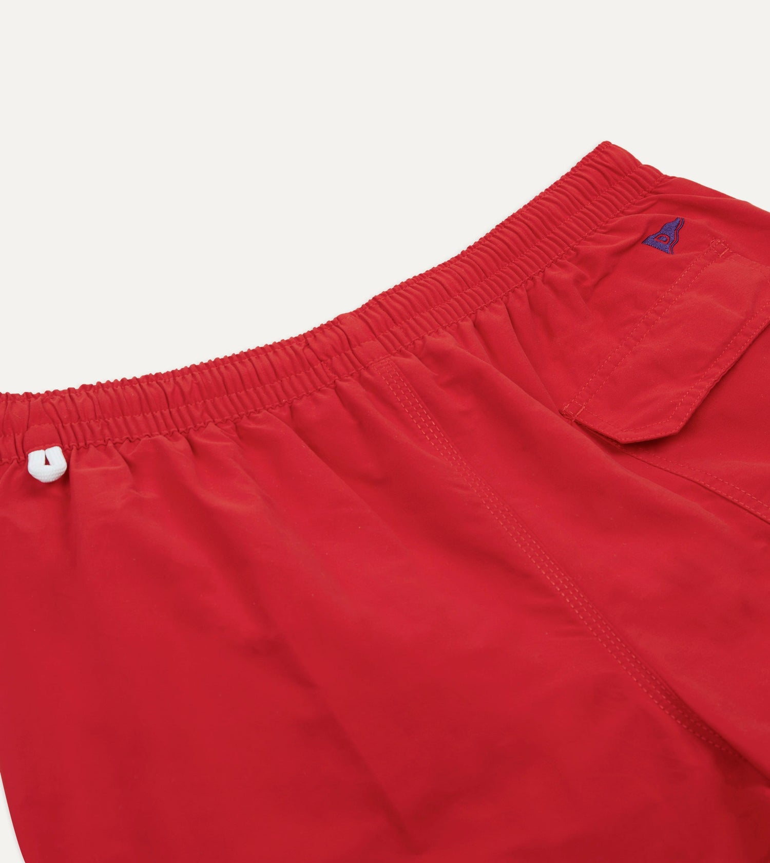 Red Nylon Drawstring Swim Shorts