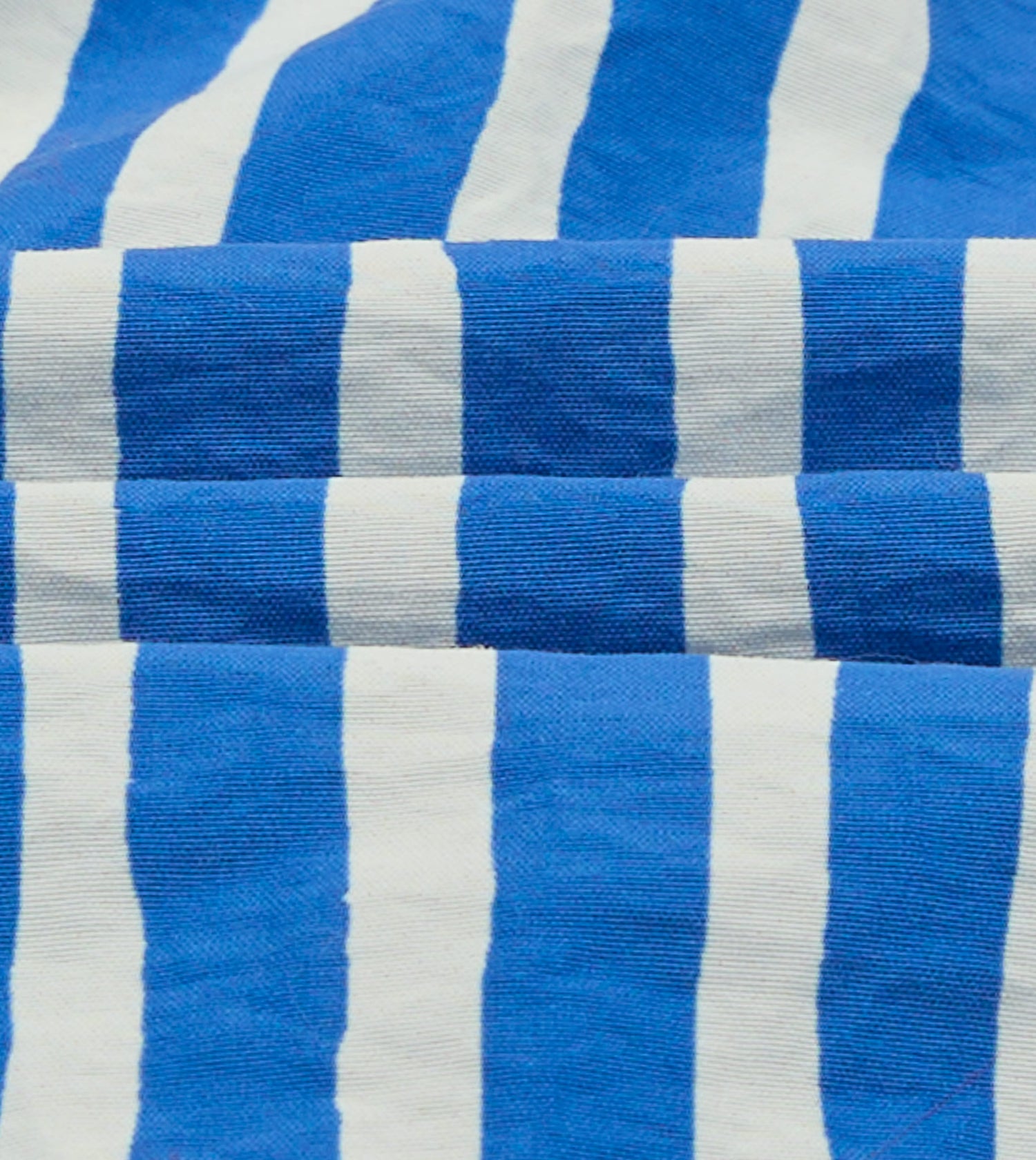 Blue Stripe Print Nylon Drawstring Swim Shorts