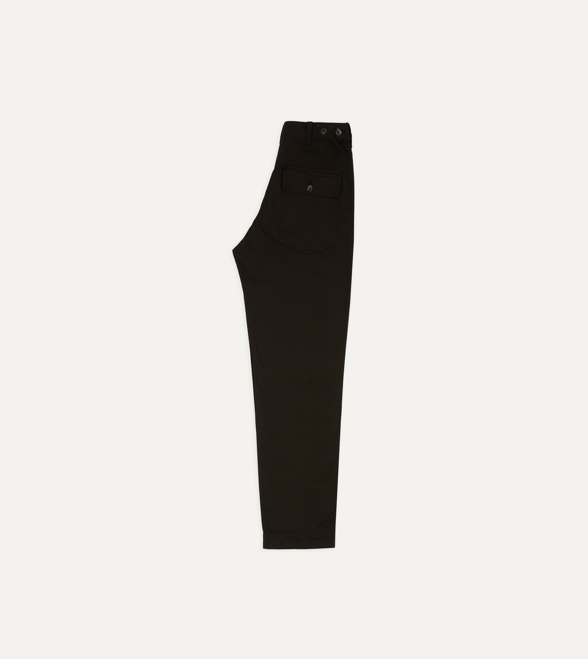 Black Herringbone Cotton Fatigue Trouser