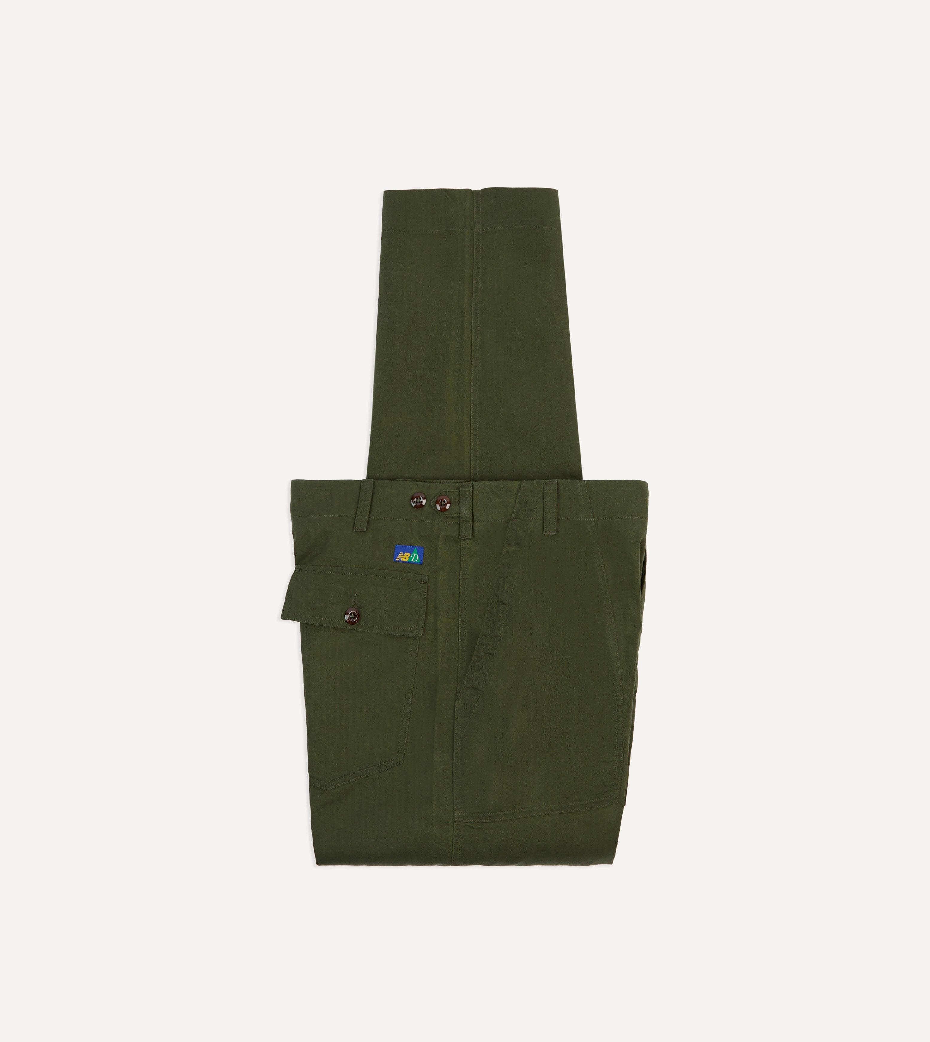 Drake’s and New Balance Waxed Herringbone Cotton Games Trousers