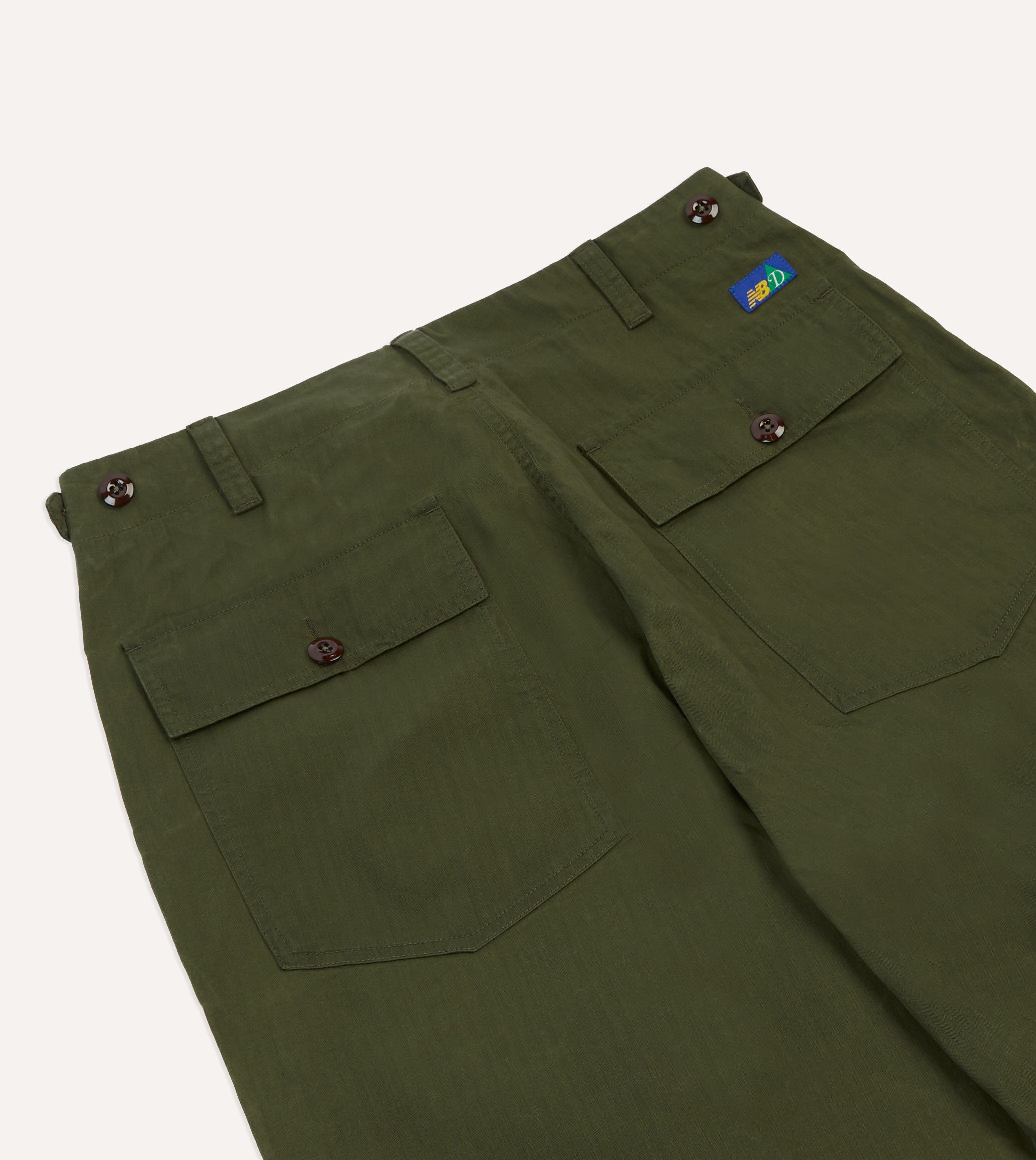 Drake's and New Balance Waxed Herringbone Cotton Games Trousers