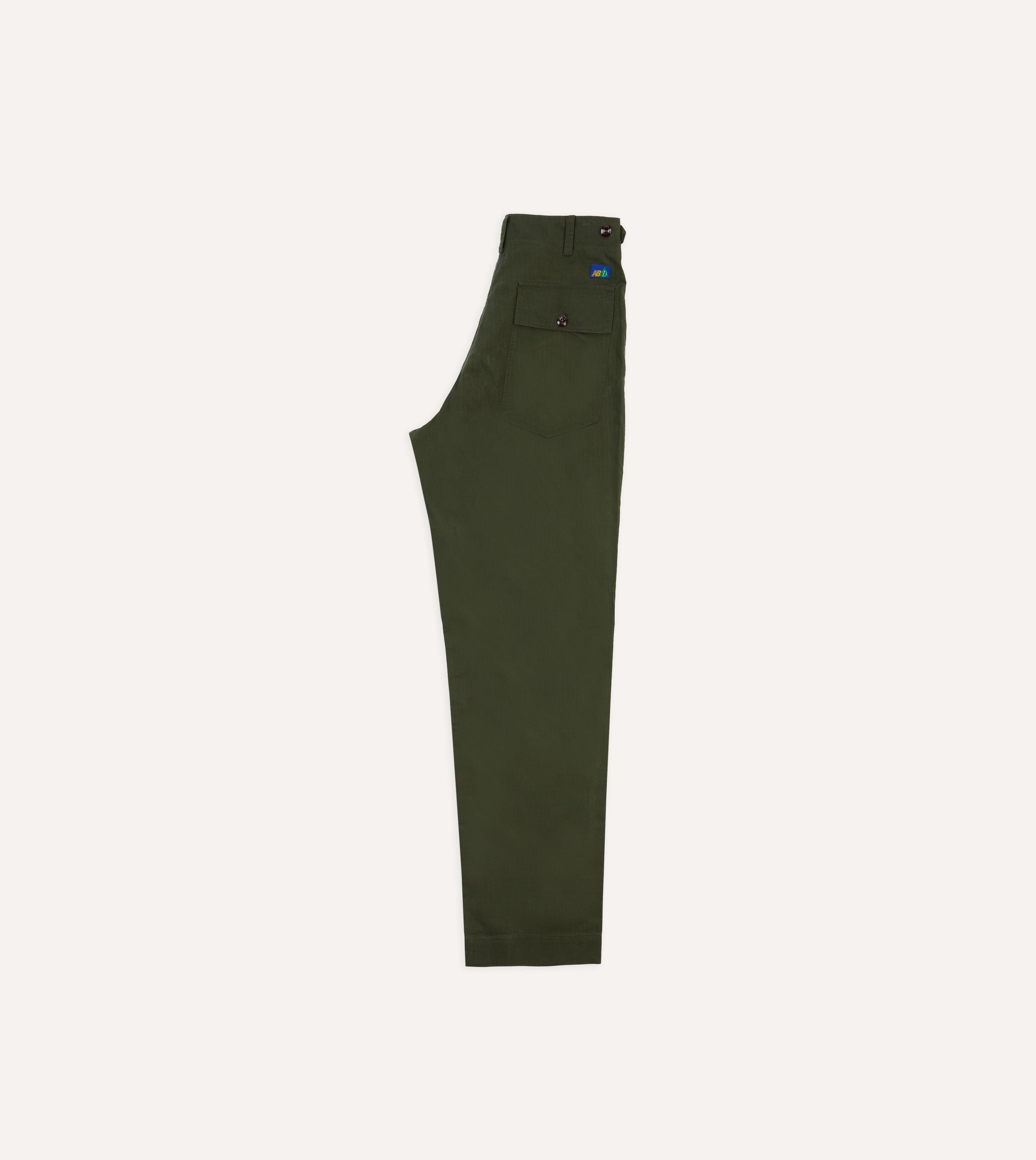 Drake's and New Balance Waxed Herringbone Cotton Games Trousers