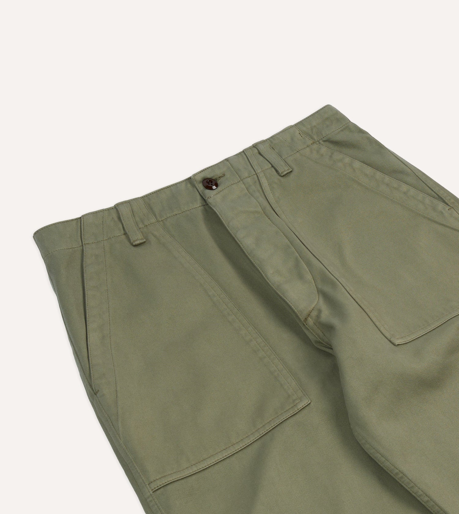 Light Olive Cotton Fatigue Trouser