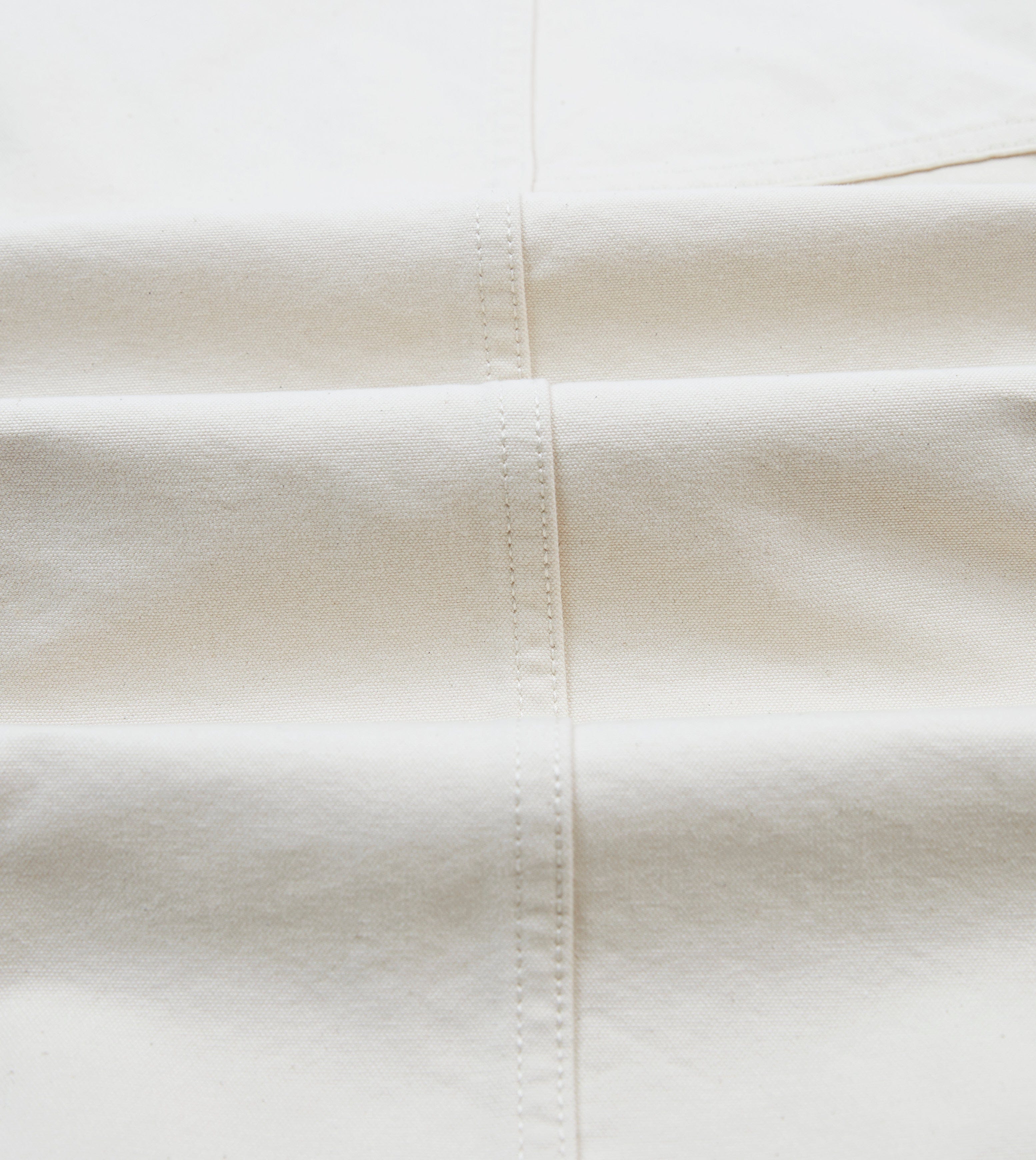 Ecru Cotton Canvas Panel Trousers