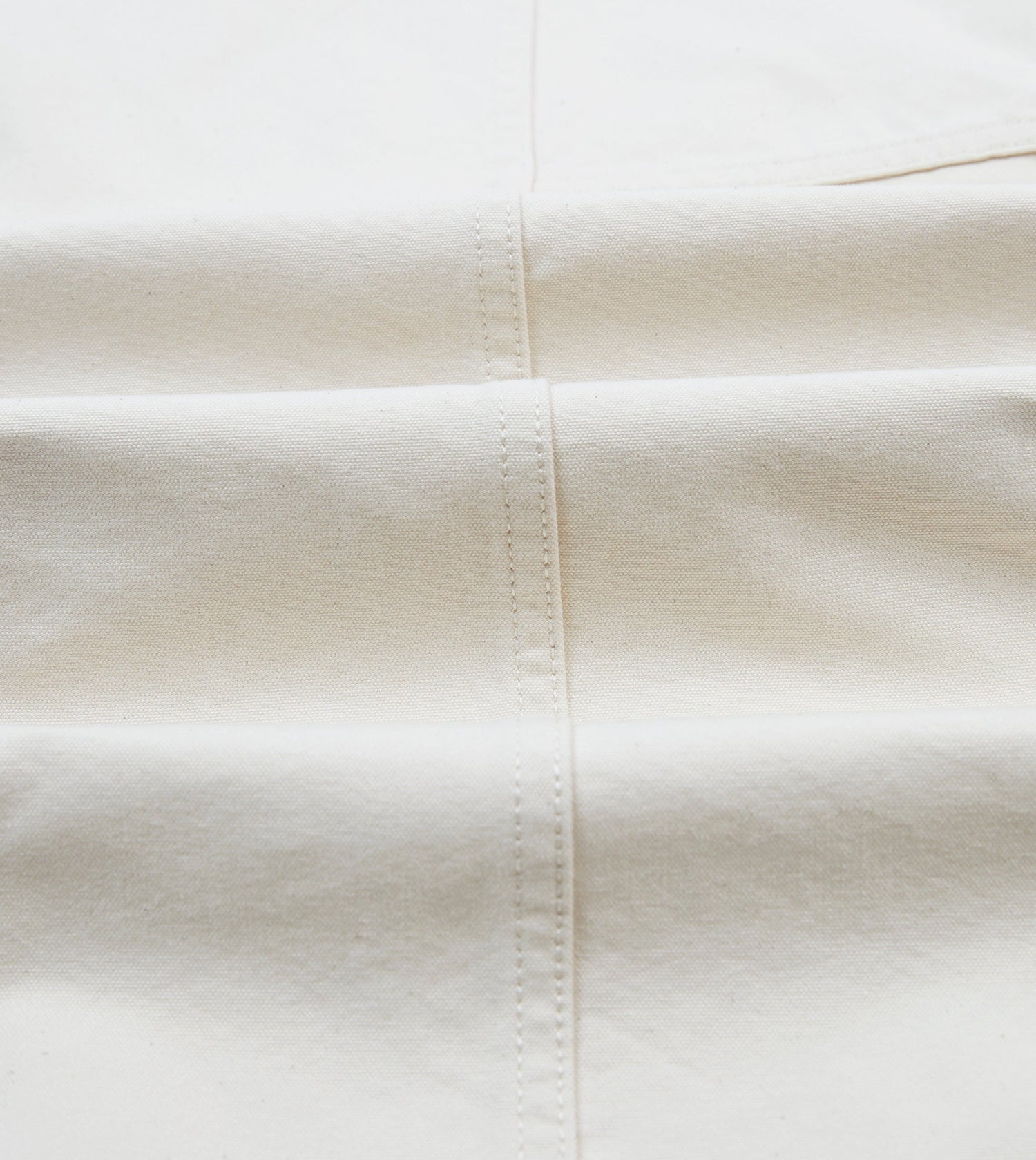 Ecru Cotton Canvas Panel Trousers
