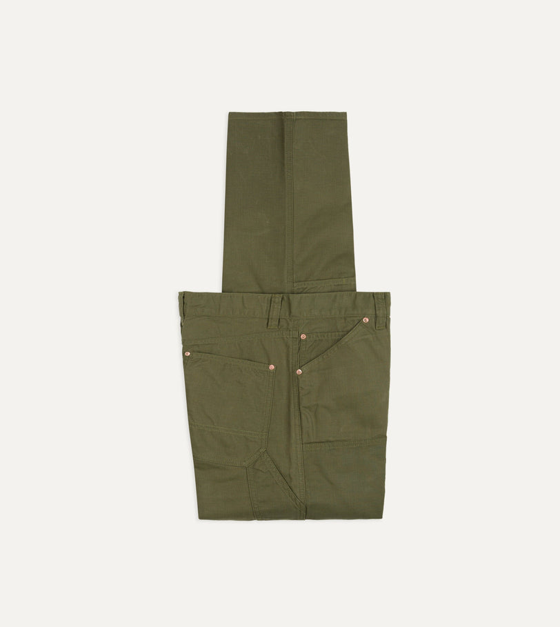 Olive Cotton Canvas Carpenter Pant