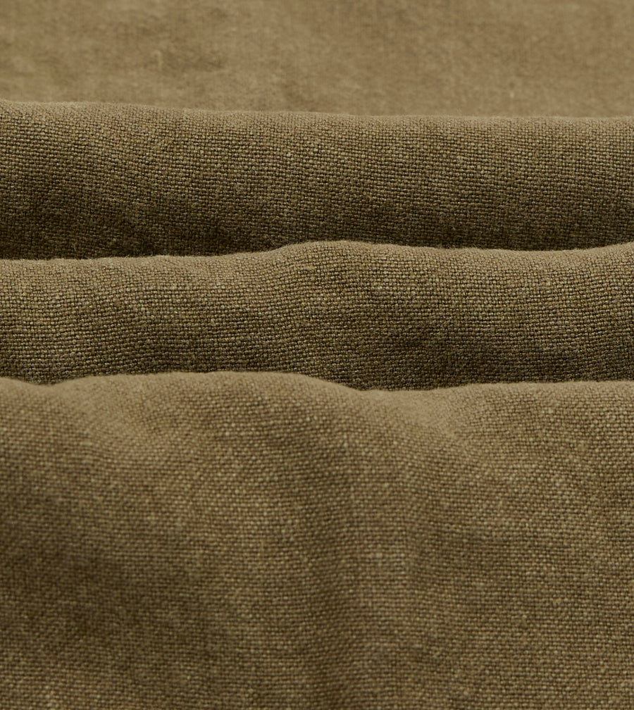 Brown Linen Drawstring Trousers