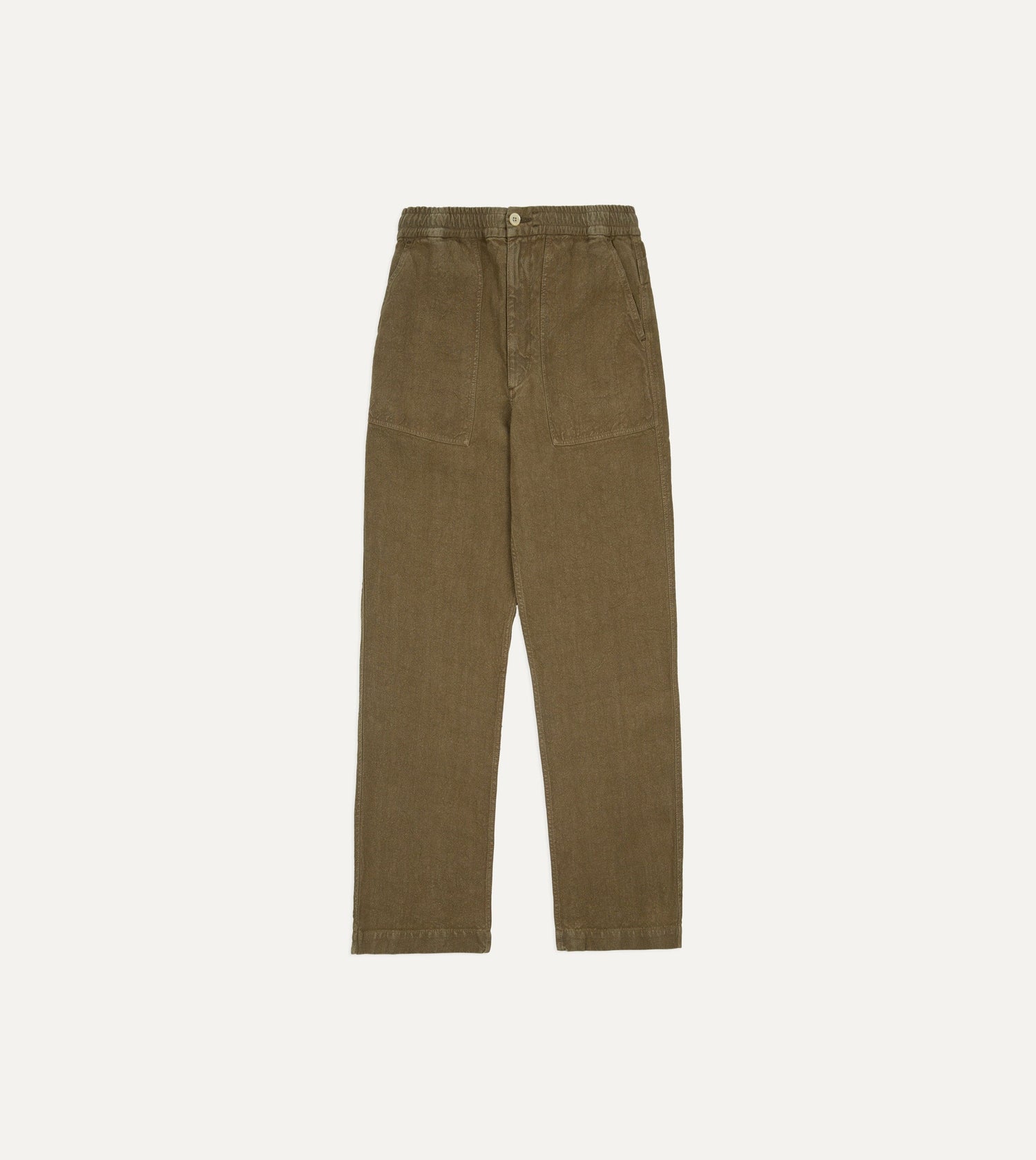 Brown Linen Drawstring Trousers