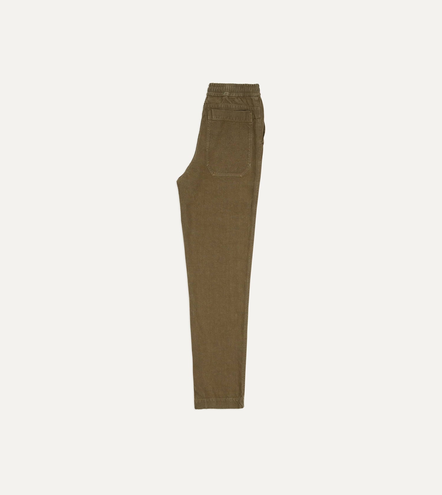 Brown Linen Drawstring Trousers