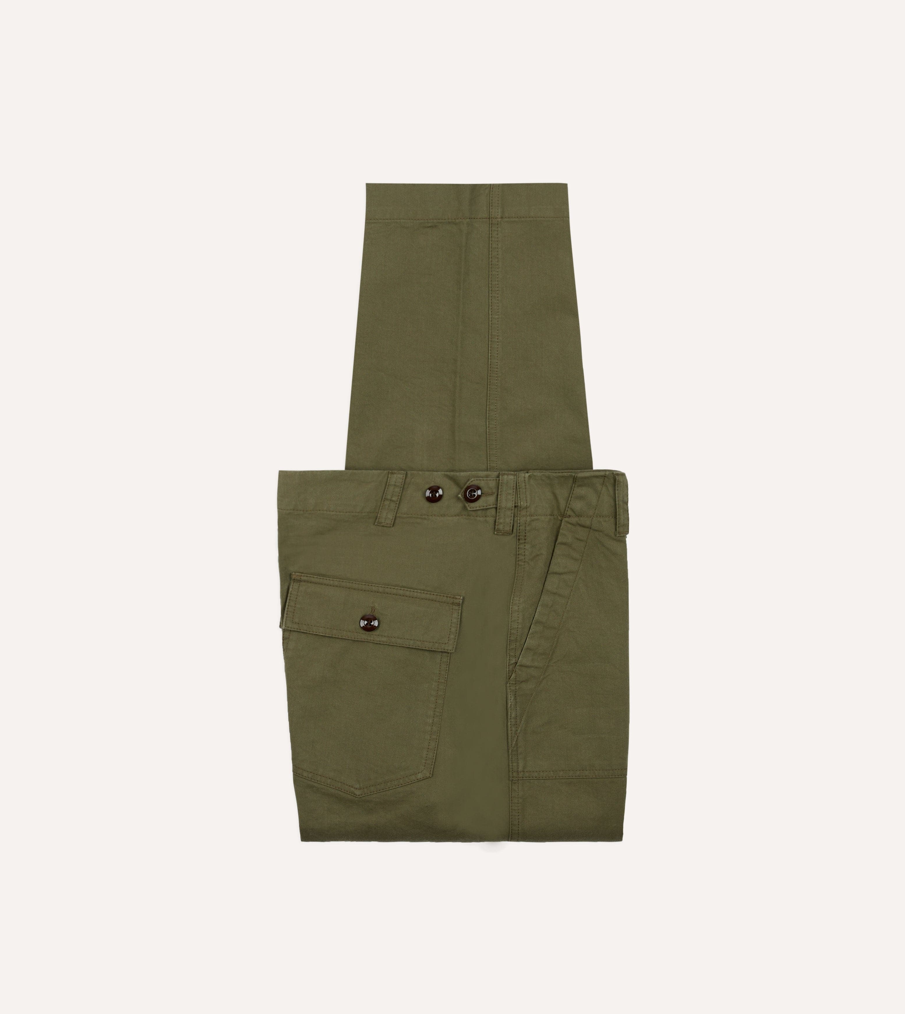 Khaki Cotton Twill Fatigue Trouser