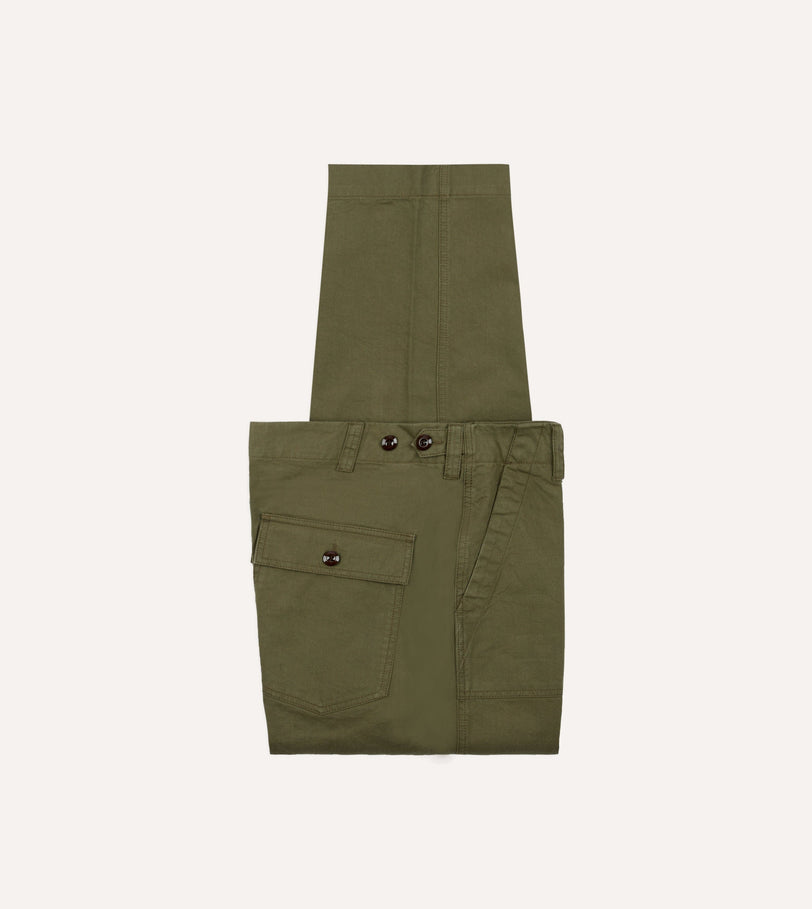 Khaki Cotton Twill Fatigue Trouser