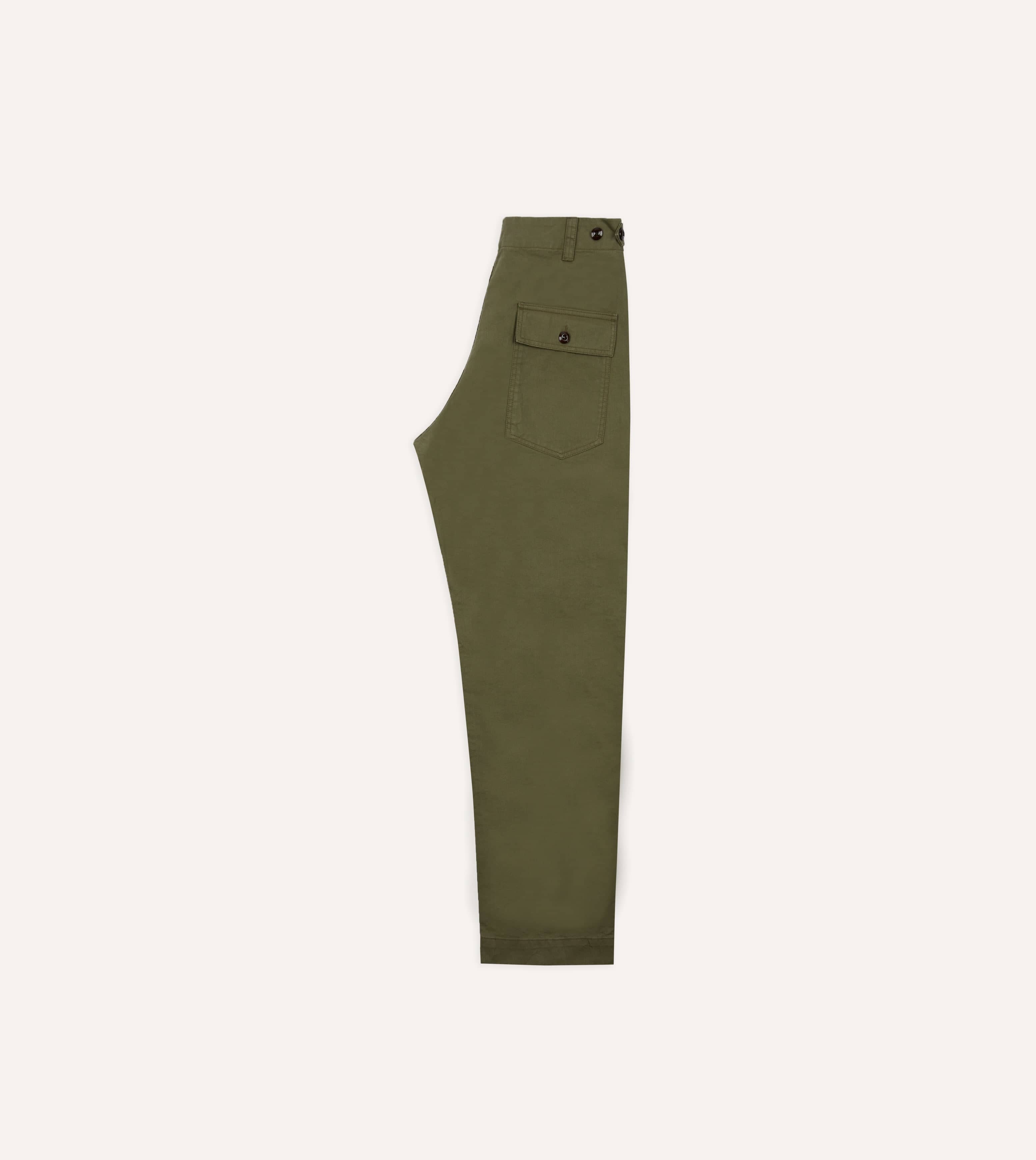 Khaki Cotton Twill Fatigue Trouser