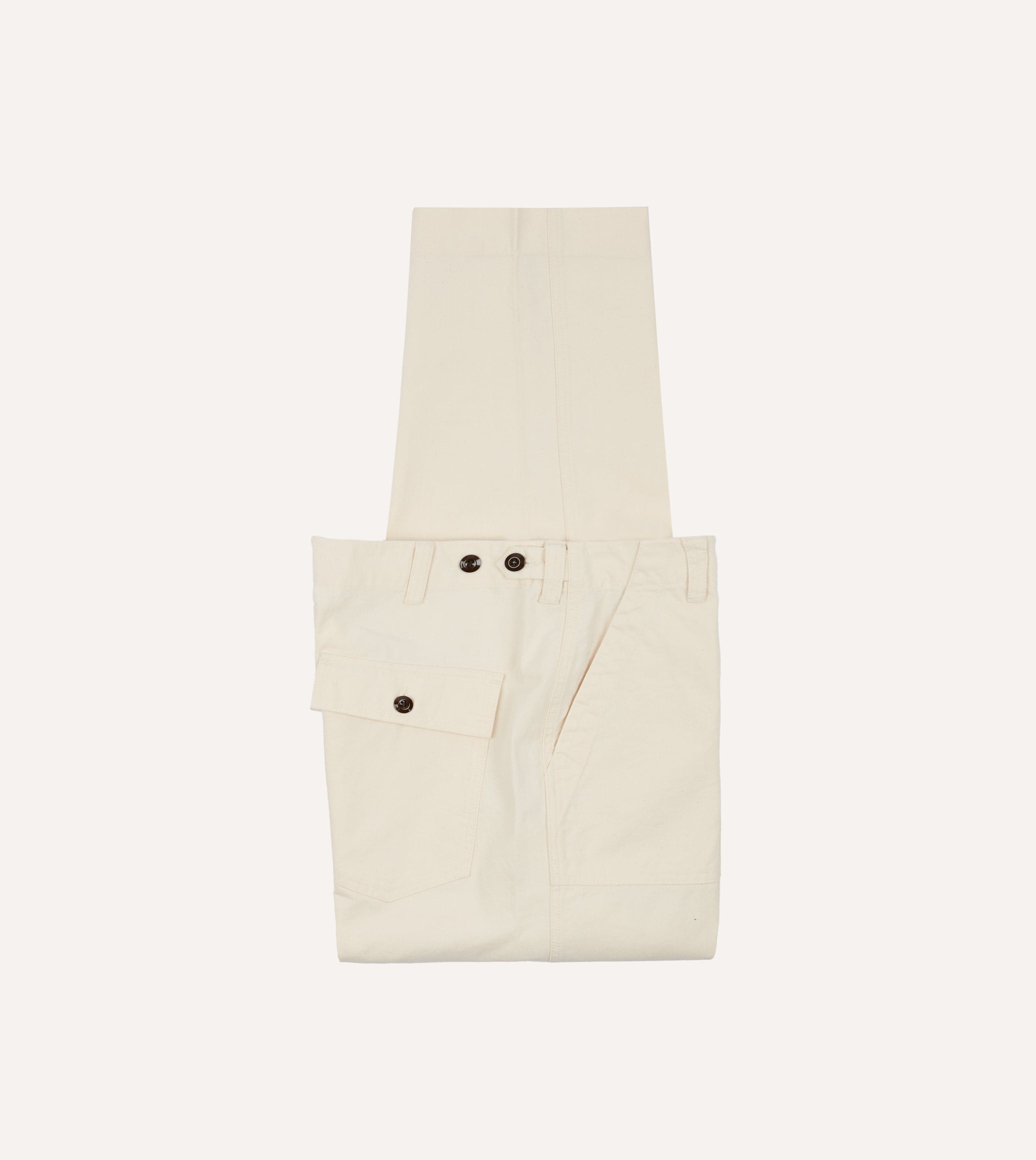 Ecru Cotton Twill Fatigue Trouser