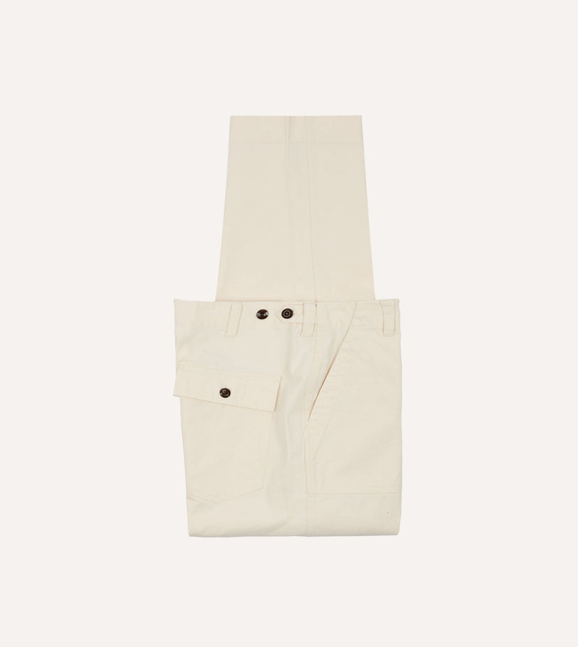 Ecru Cotton Twill Fatigue Trouser