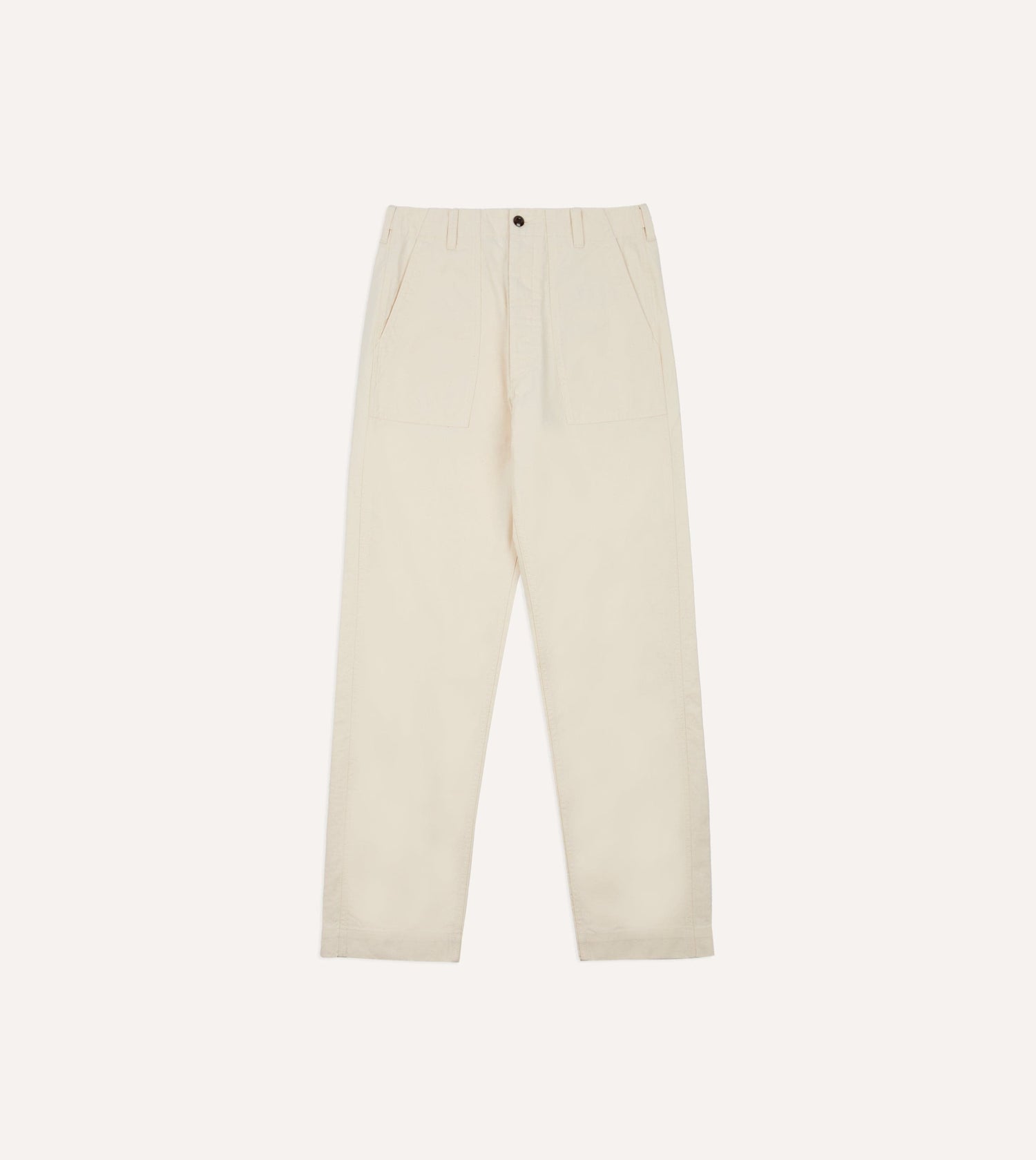 Ecru Cotton Twill Fatigue Trouser