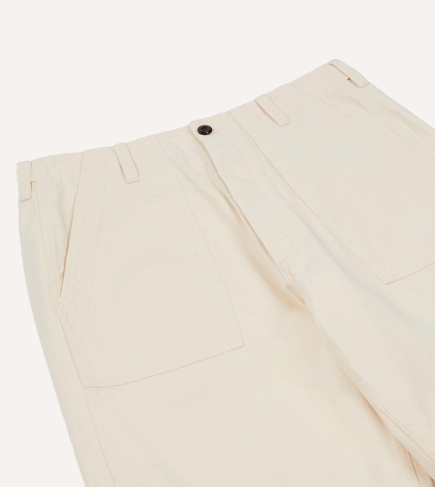 Ecru Cotton Twill Fatigue Trouser