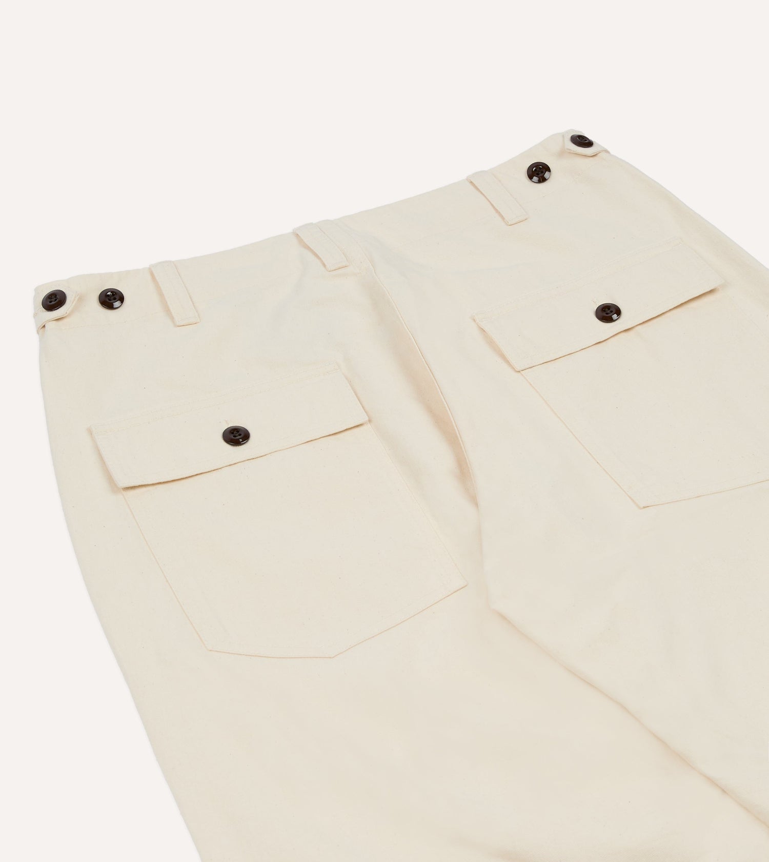 Ecru Cotton Twill Fatigue Trouser