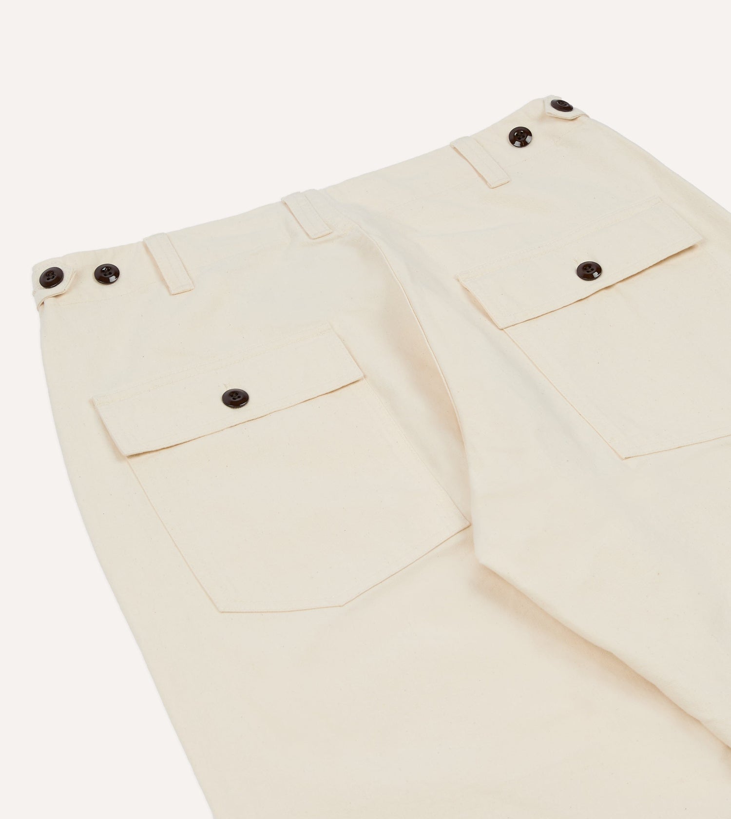 Ecru Cotton Twill Fatigue Trouser