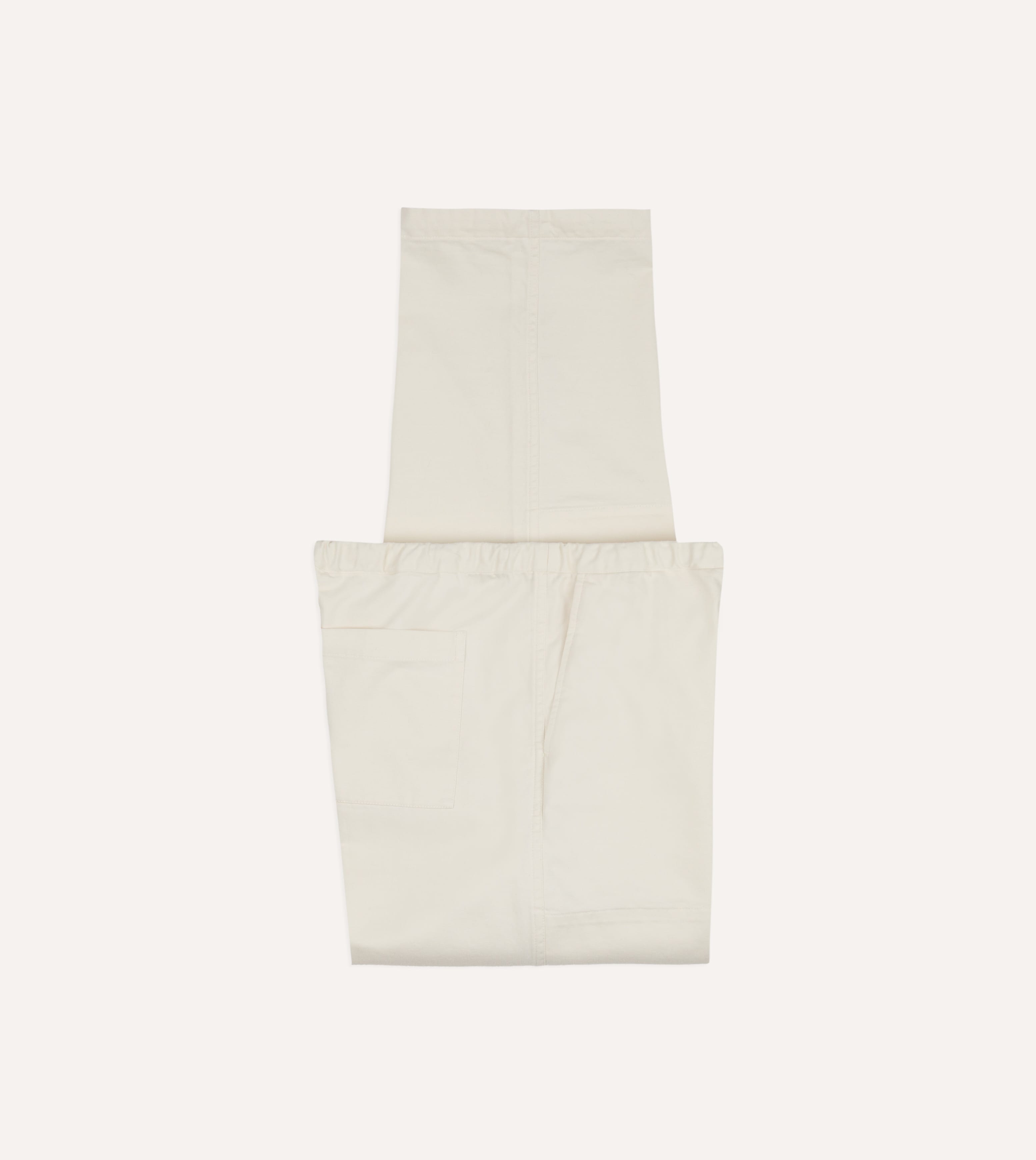 Ecru Cotton Drawstring Trousers