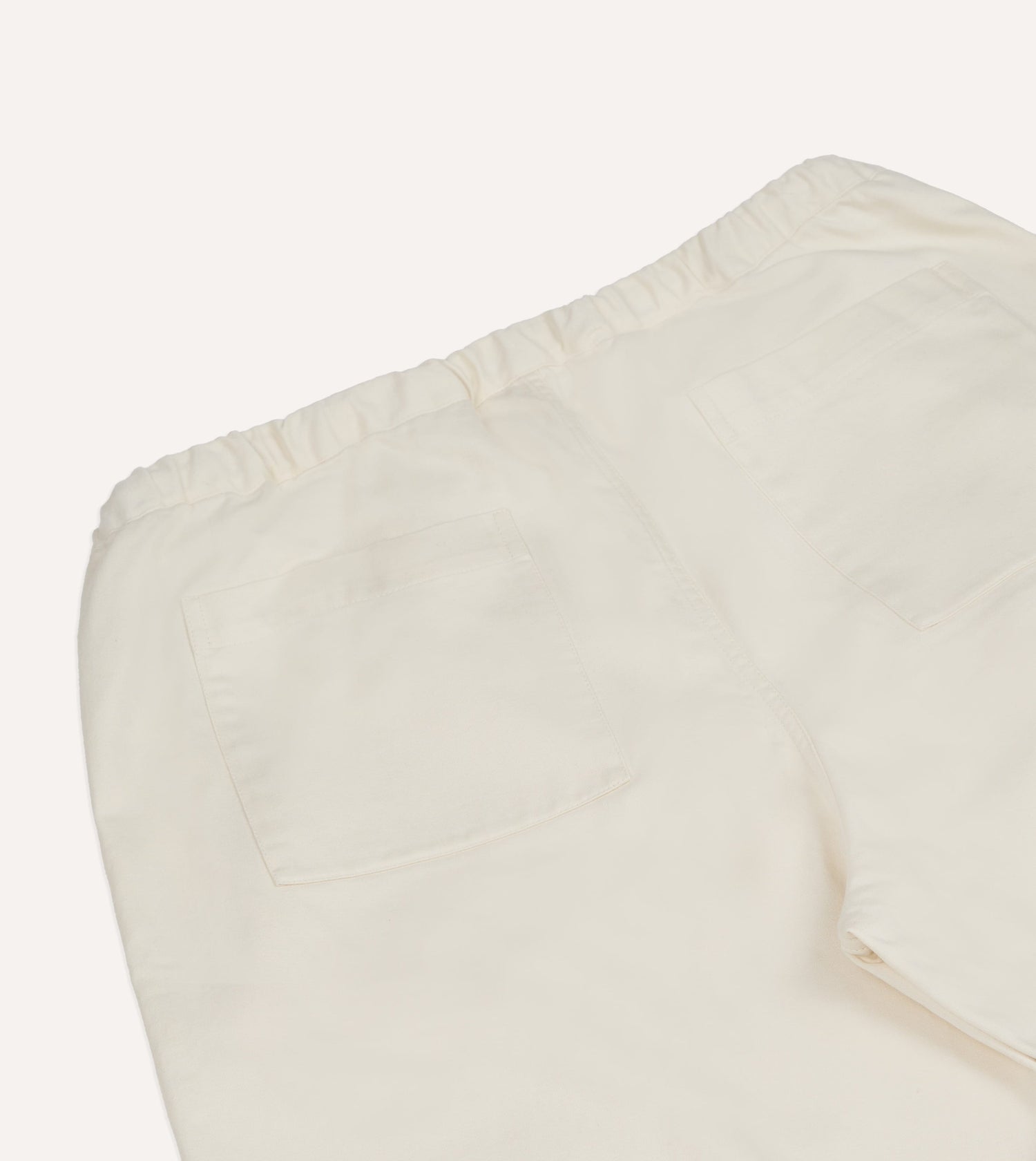 Ecru Cotton Drawstring Trousers