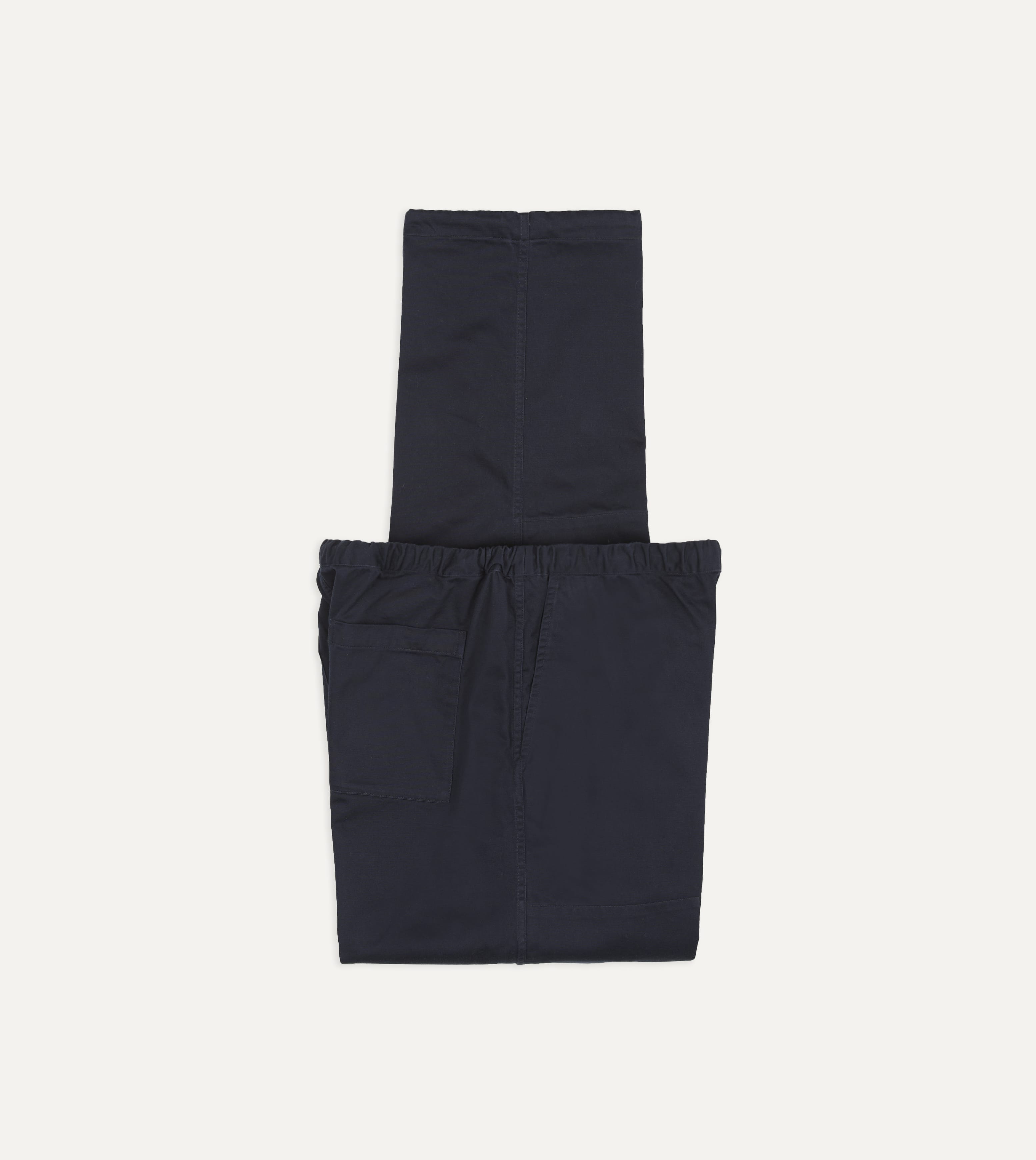 Navy Cotton Drawstring Trousers