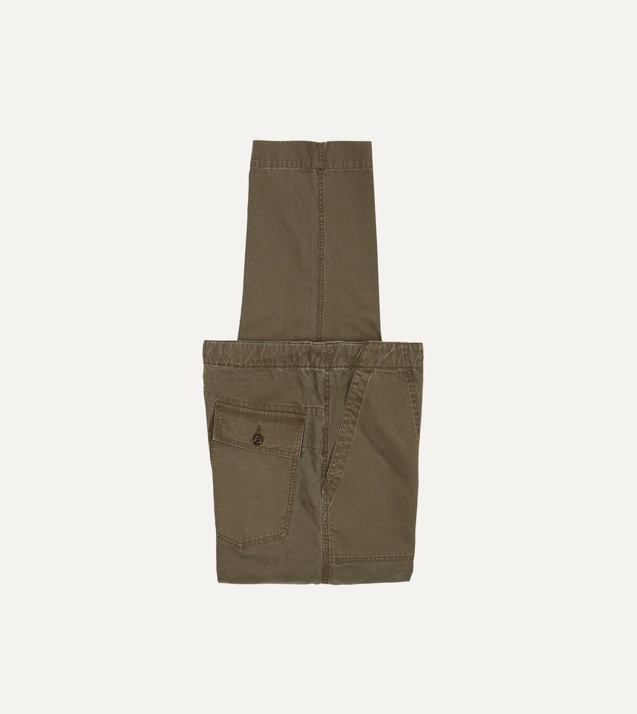 Army Green Cotton Drawstring Fatigue Trouser