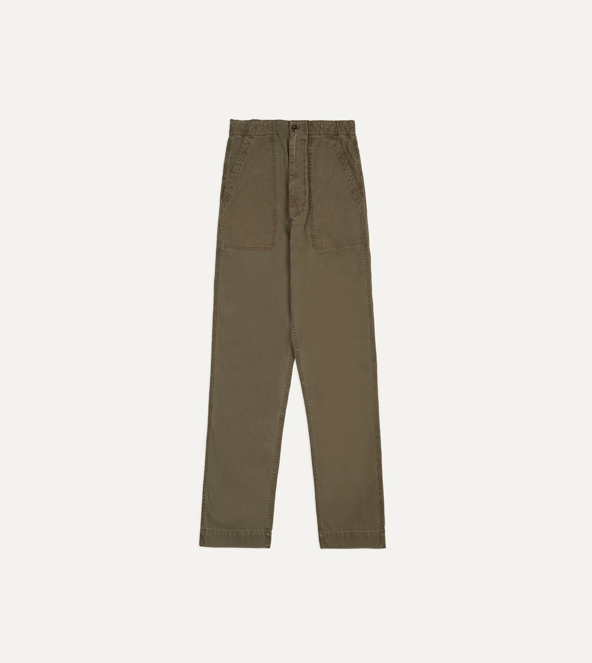 Army Green Cotton Drawstring Fatigue Trouser