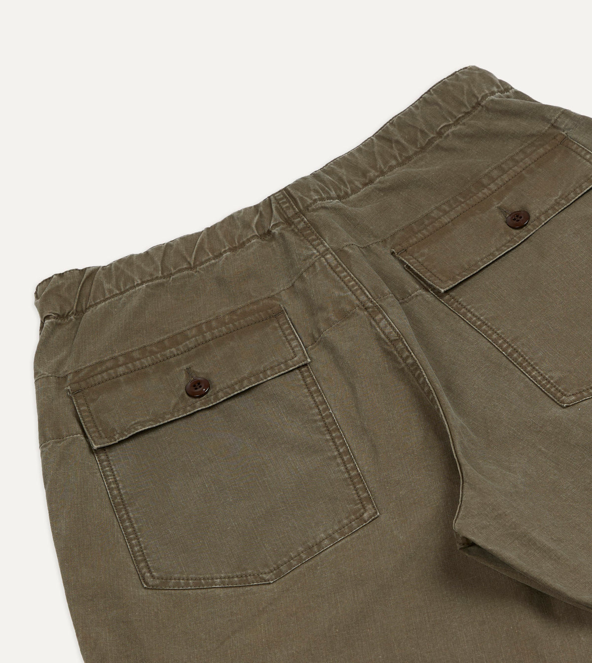 Army Green Cotton Drawstring Fatigue Trouser