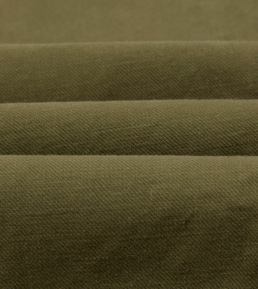 Olive Drab Cotton Drawstring Trouser