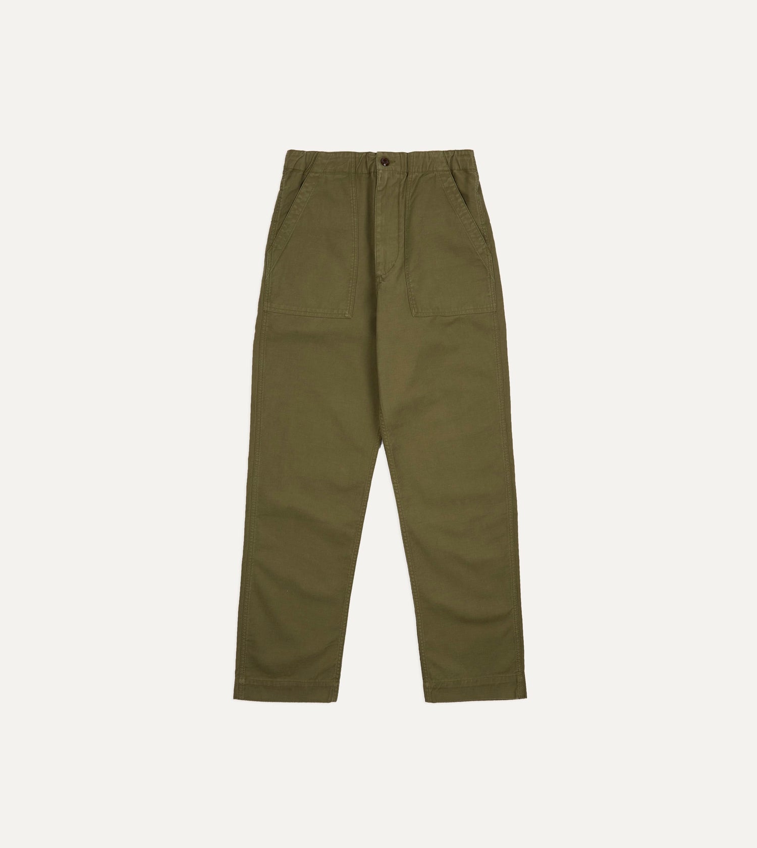 Olive Drab Cotton Drawstring Trouser