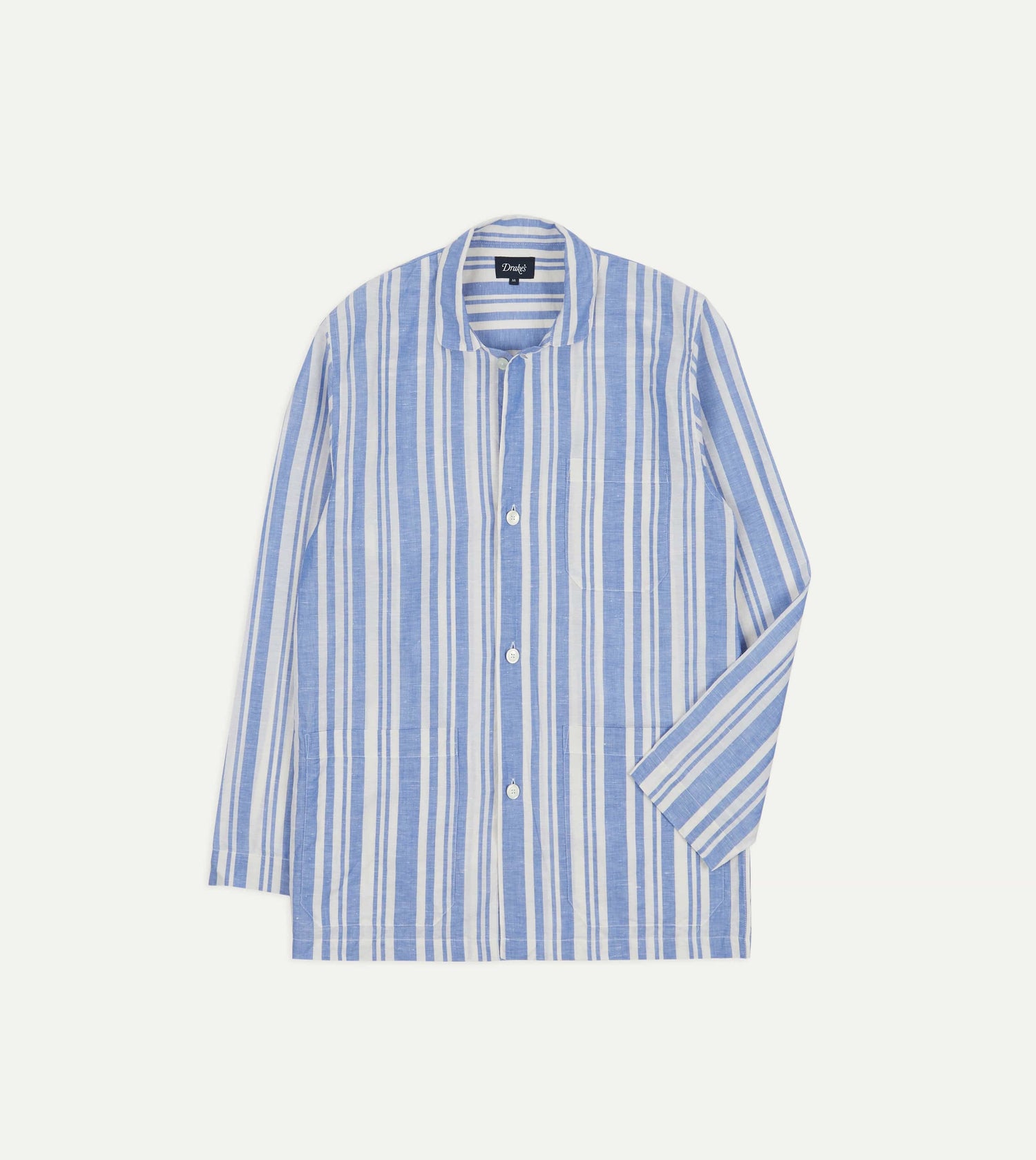 Blue and White Stripe Linen Pyjama Set