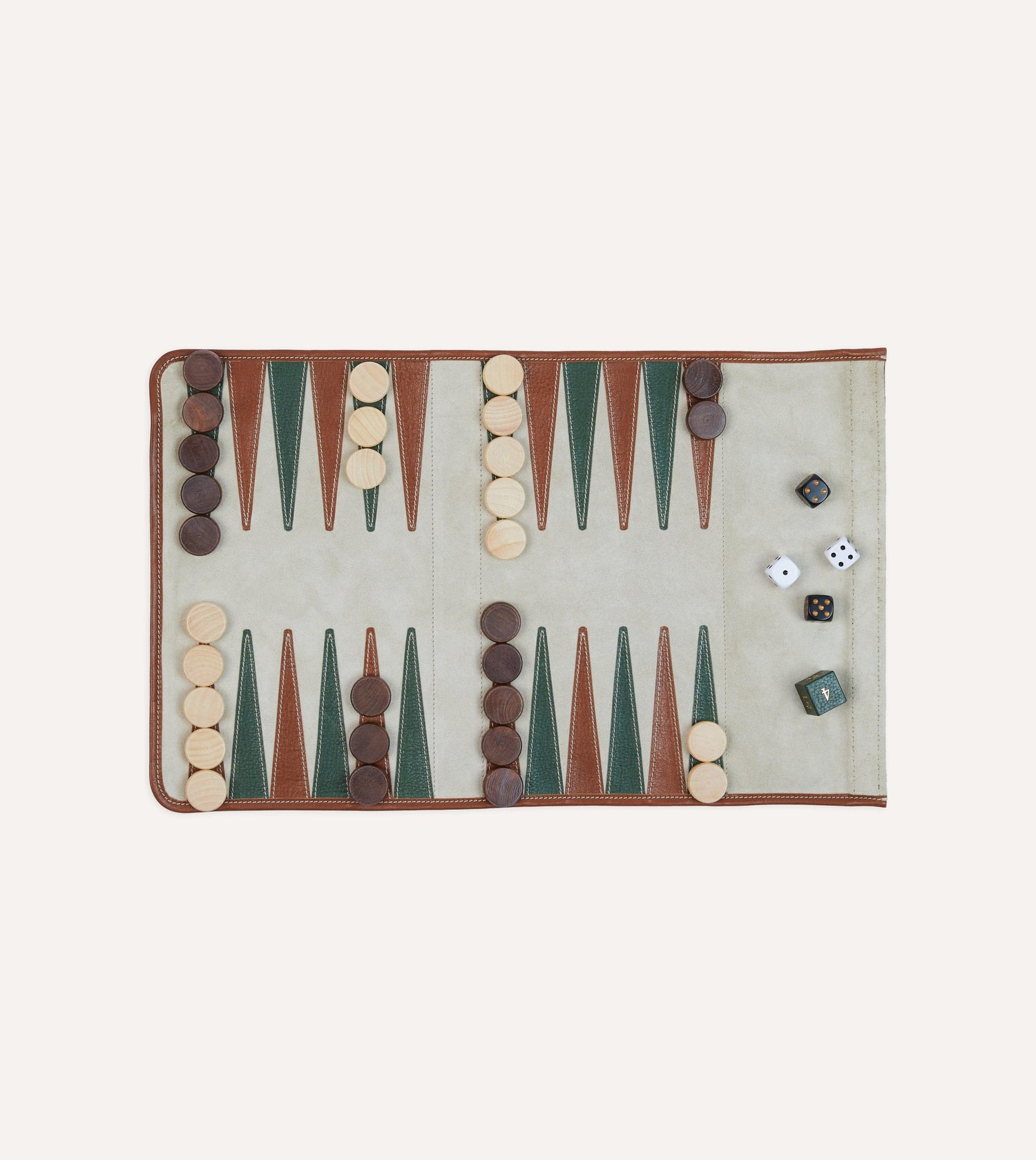 Suede and Leather Backgammon Set