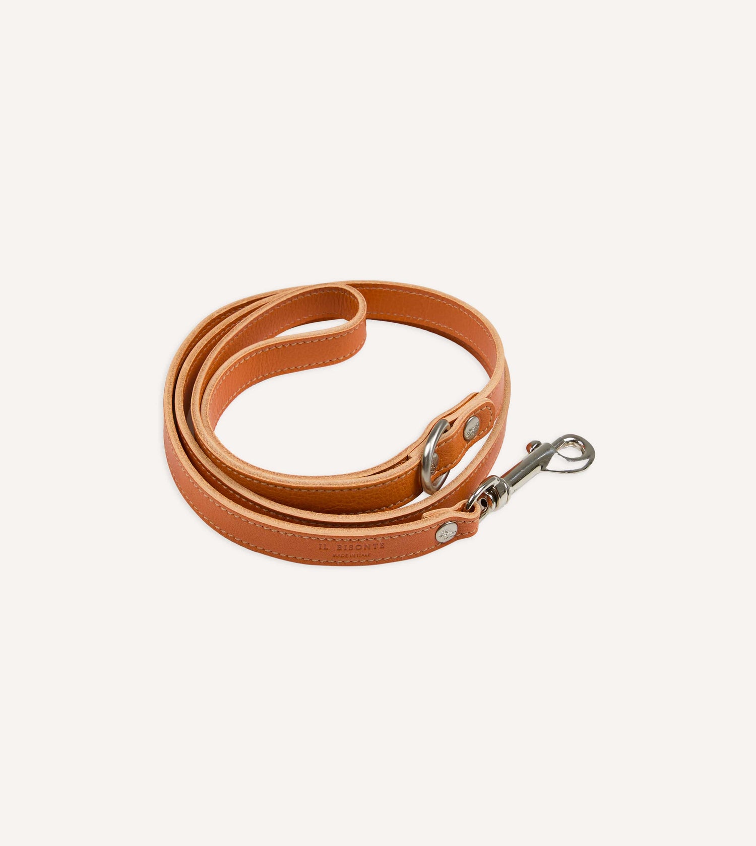 Il Bisonte Caramel Leather Dog Lead