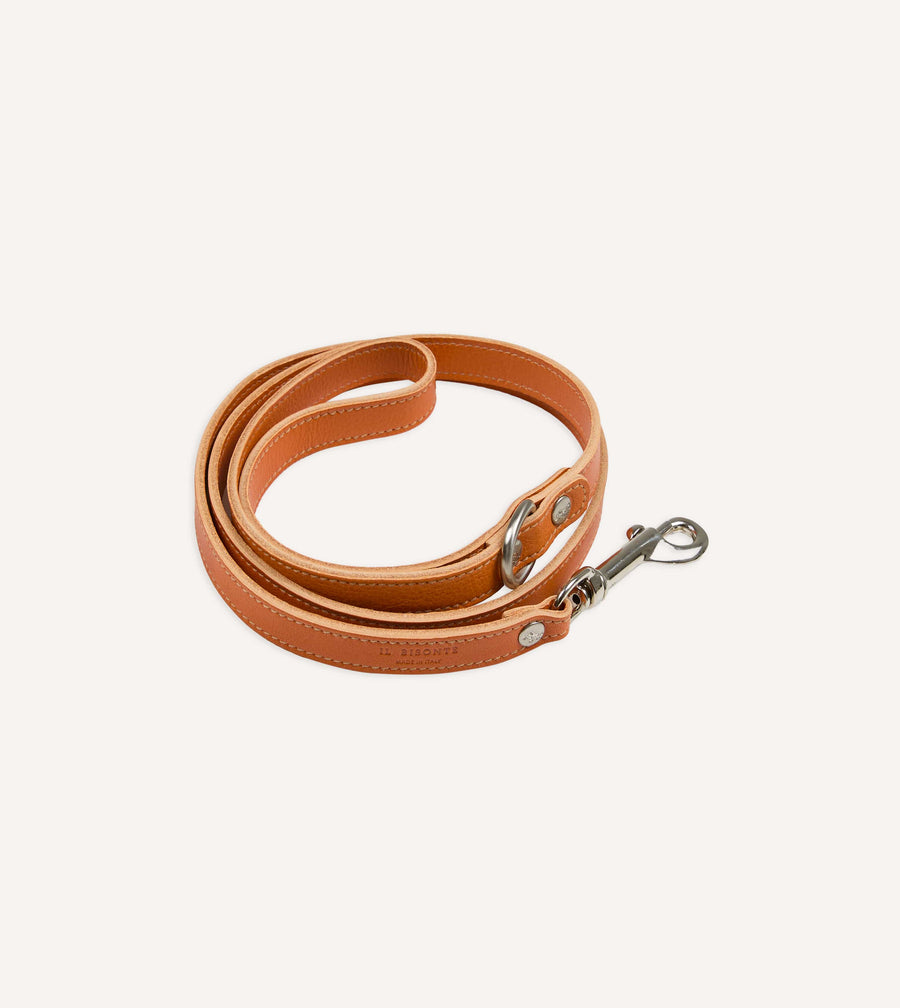 Il Bisonte Caramel Leather Dog Lead