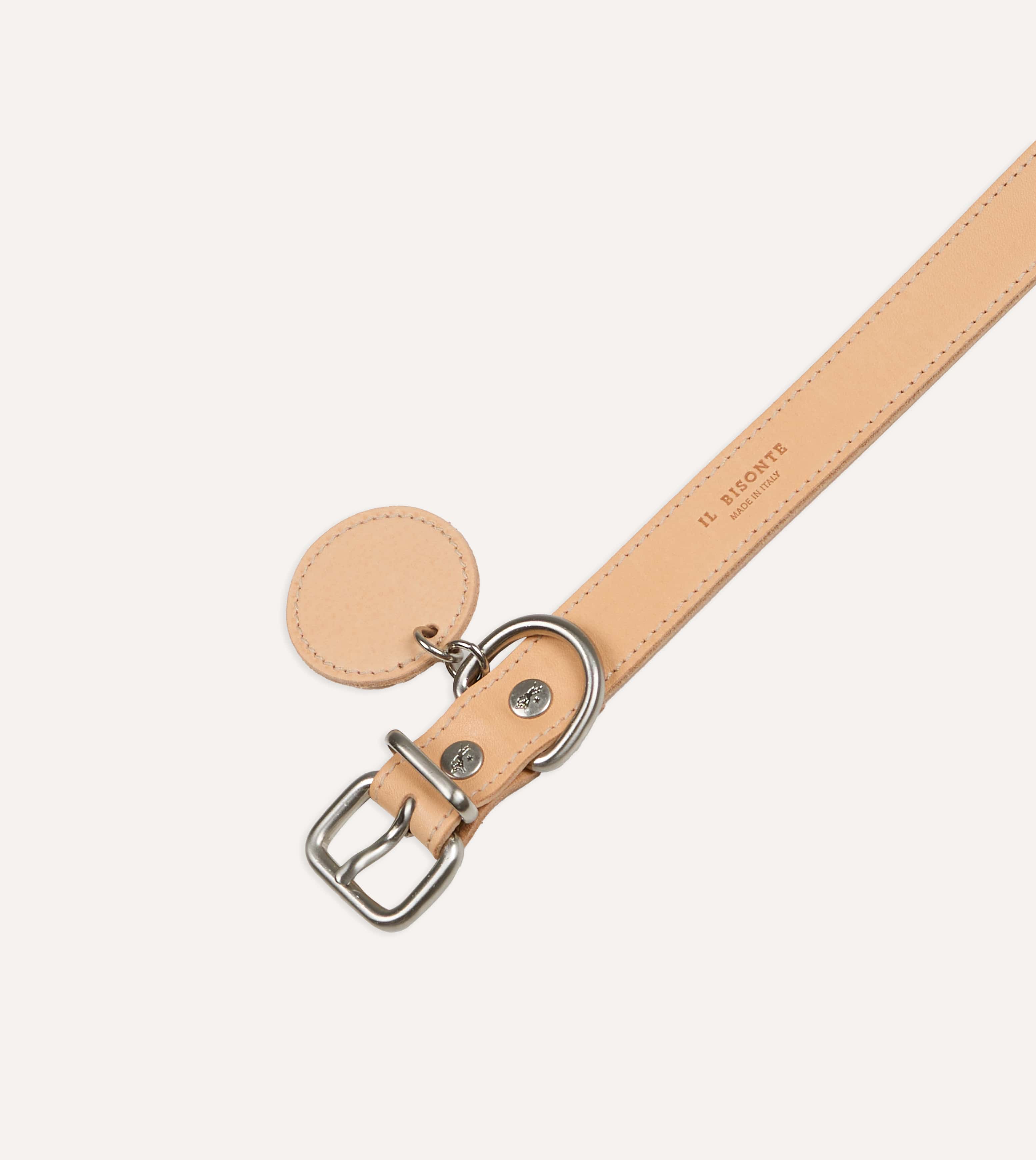Il Bisonte Natural Leather Dog Collar