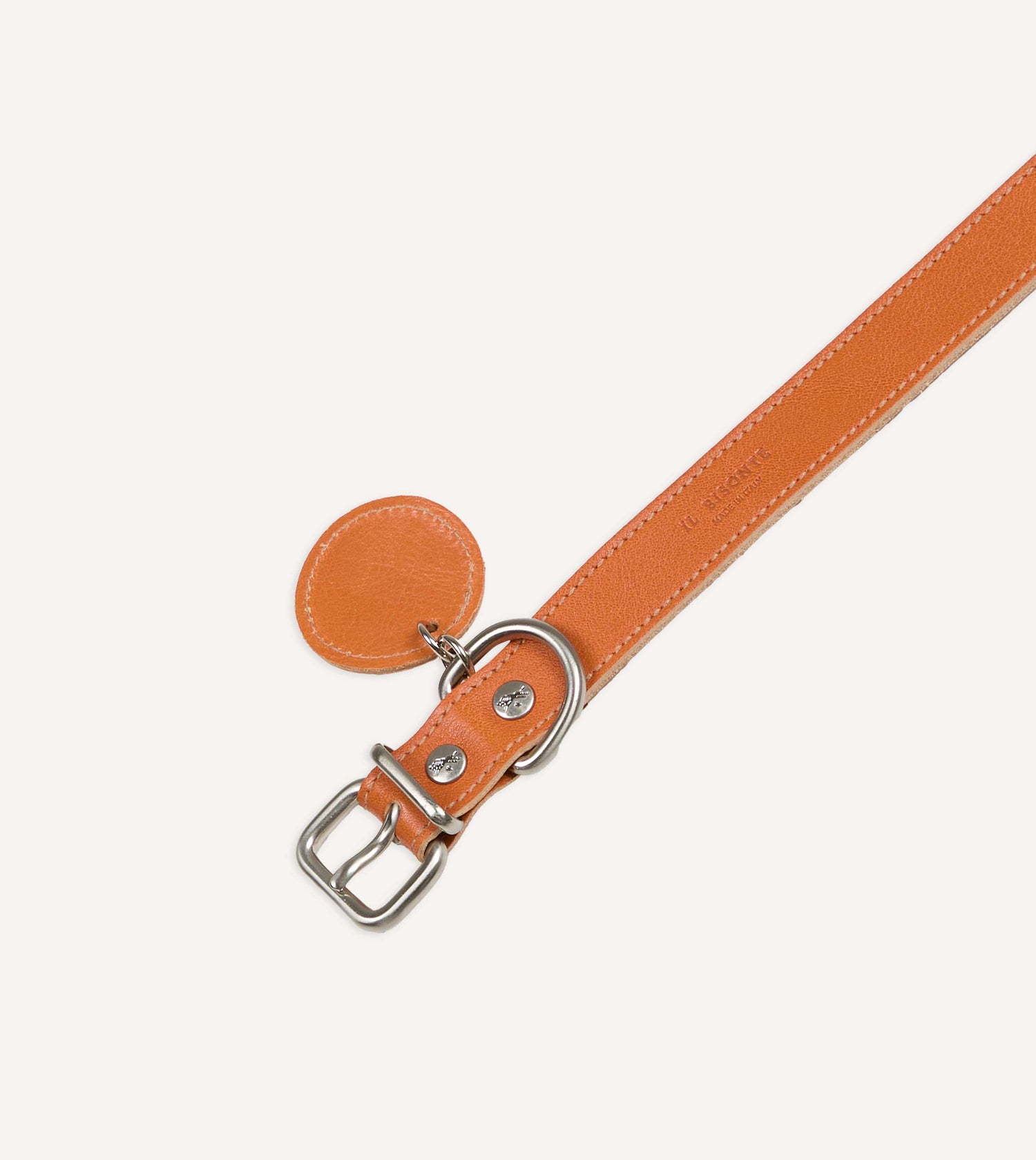 Il Bisonte Caramel Leather Dog Collar