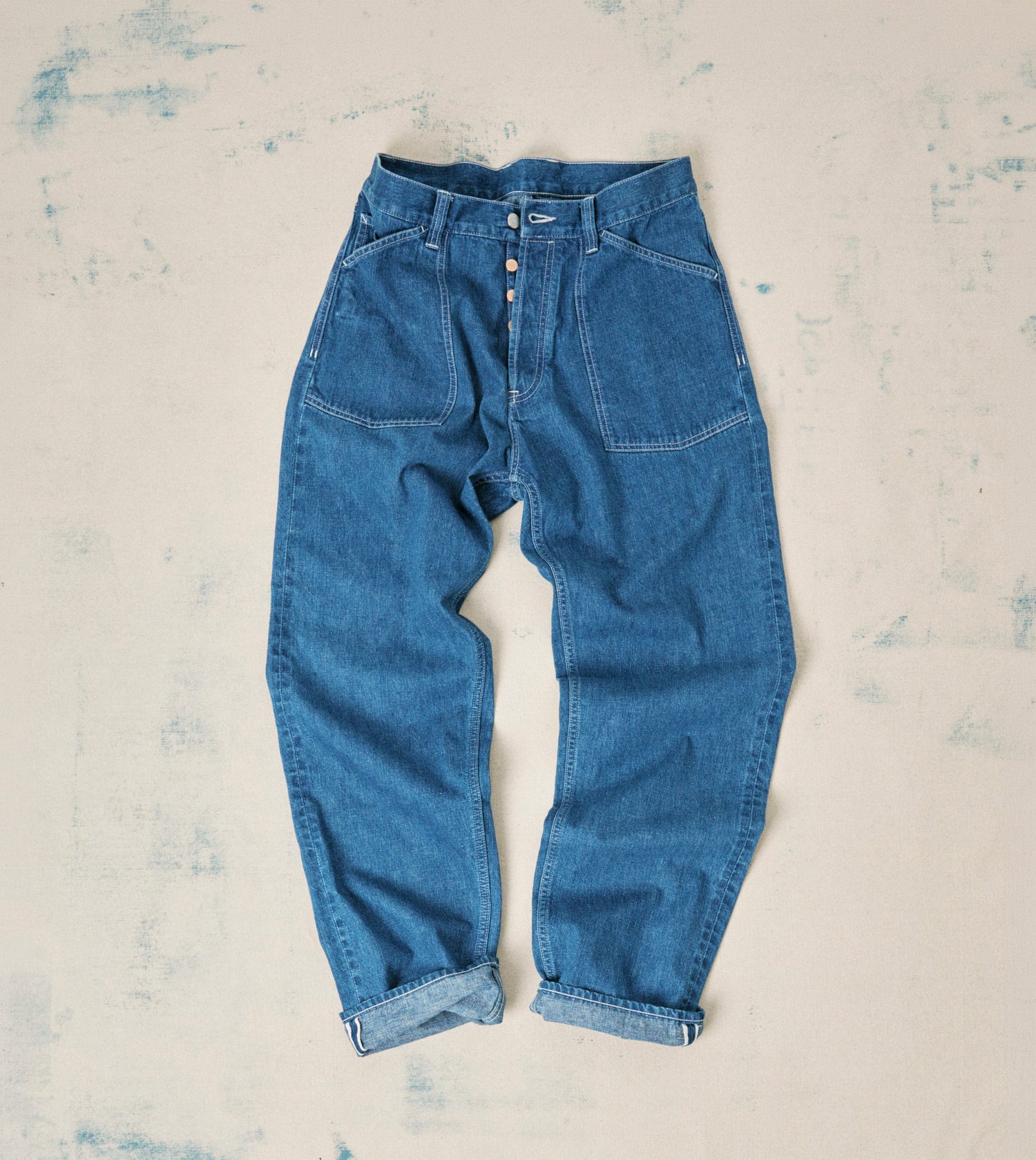 Stone Wash Selvedge Denim Naval Pant
