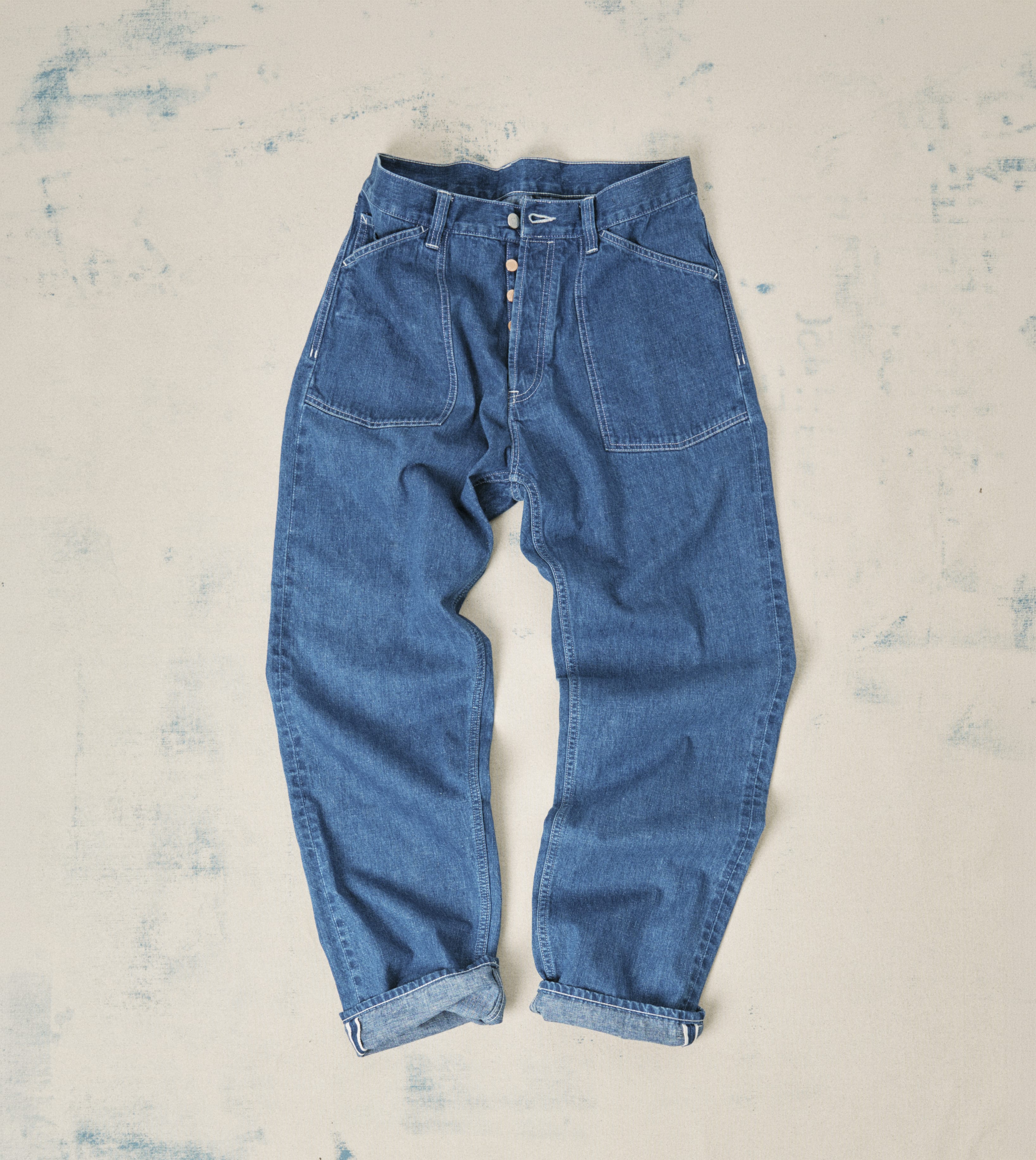 Stone Wash Selvedge Denim Naval Pant