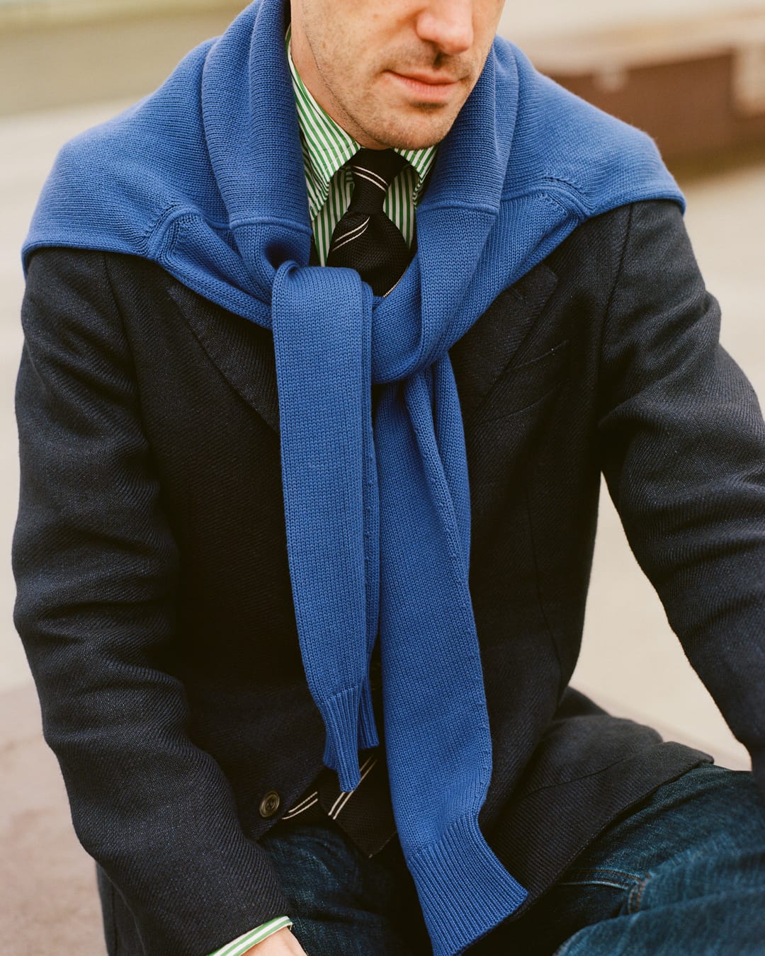 Navy Linen Blazer – Drakes